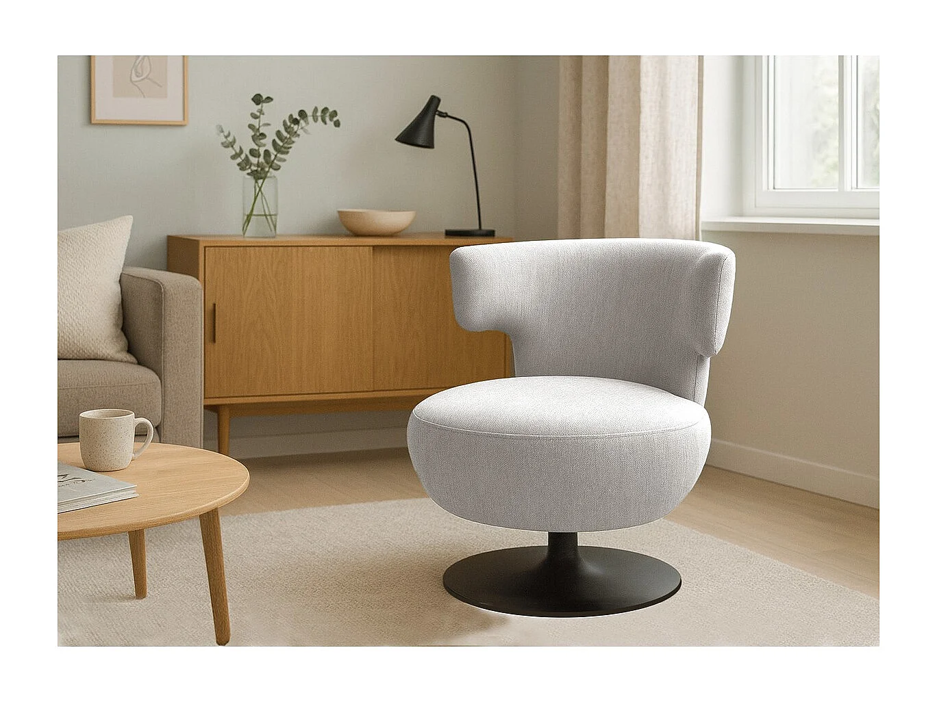 Fotel Pauline, Biały, 67x76x76 cm, Seven Design