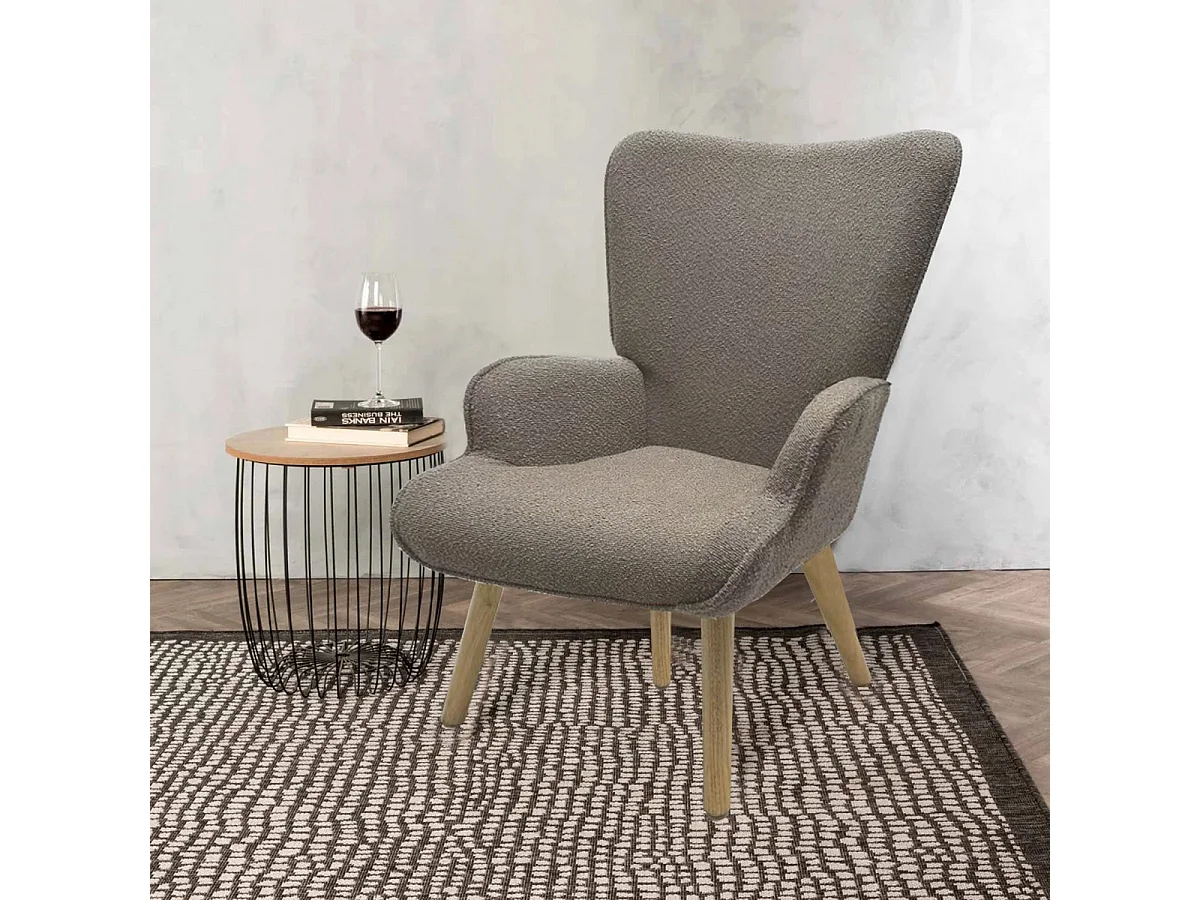 Fauteuil Colette, Gris Tourterelle, 71x80x100 cm, Seven Design