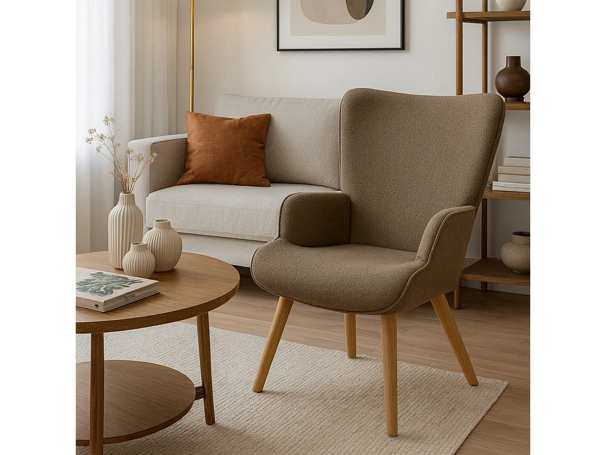 Fauteuil Colette, Gris Tourterelle, 71x80x100 cm, Seven Design