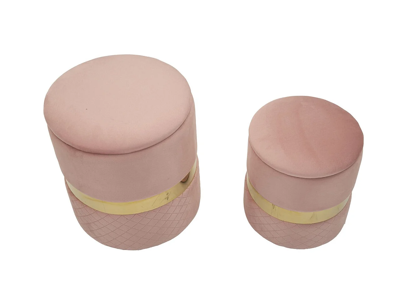 Conjunto de 2 Pufes MF869, Cor-de-rosa, 37x37x42 cm, Epikasa