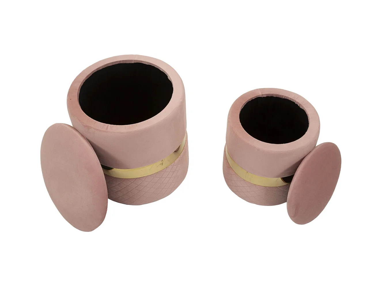 Conjunto de 2 Pufes MF869, Cor-de-rosa, 37x37x42 cm, Epikasa