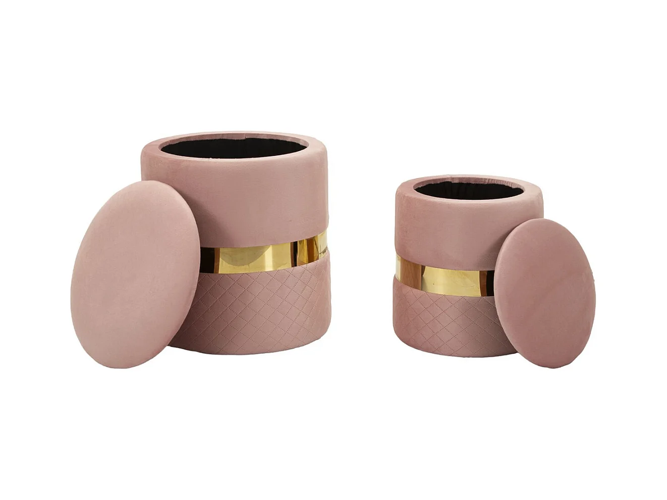 Conjunto de 2 Pufes MF869, Cor-de-rosa, 37x37x42 cm, Epikasa