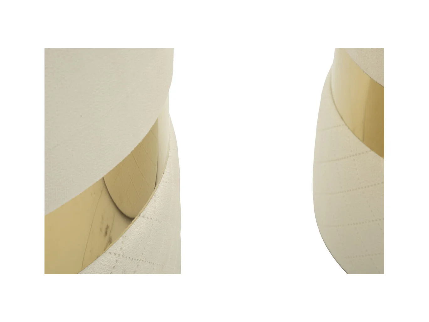 Set van 2 Poefs MF868, Beige, 37x37x42 cm, Epikasa