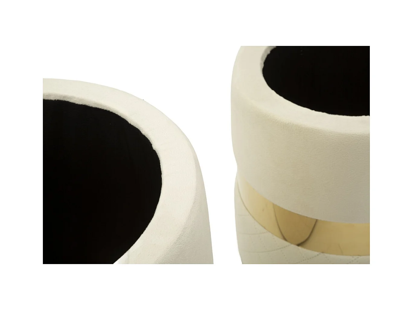 Set van 2 Poefs MF868, Beige, 37x37x42 cm, Epikasa