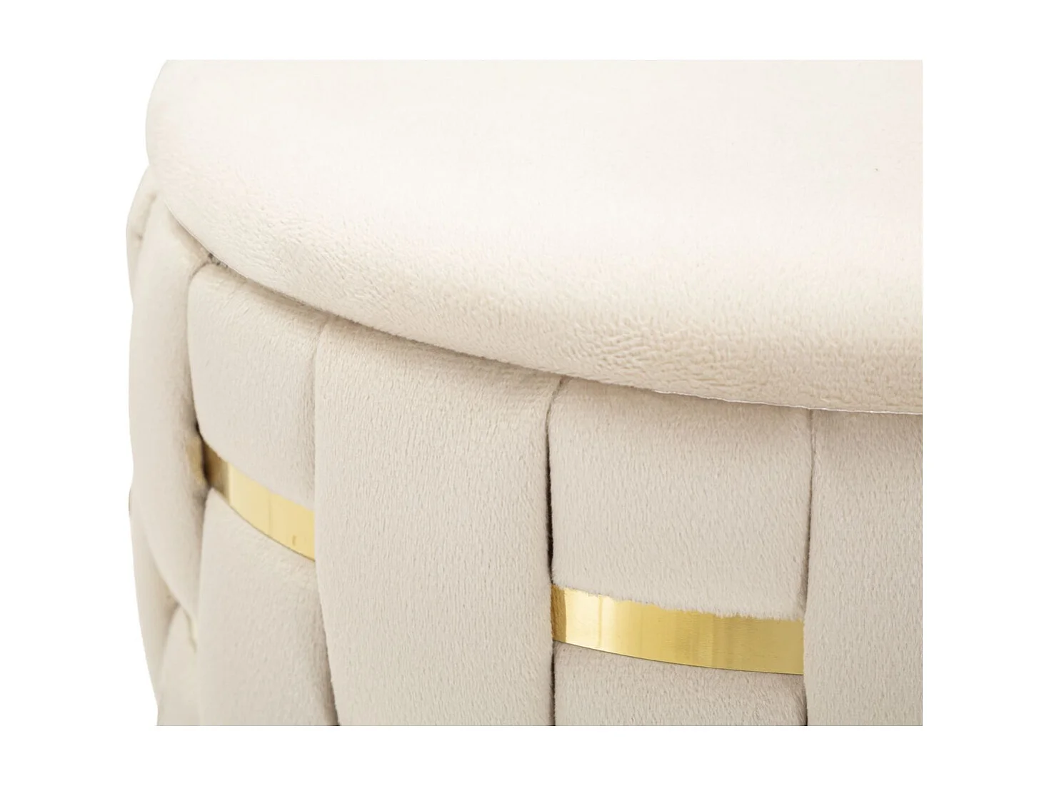 Lot de 2 Poufs Alberto, Beige, 37x37x42 cm, Seven Design
