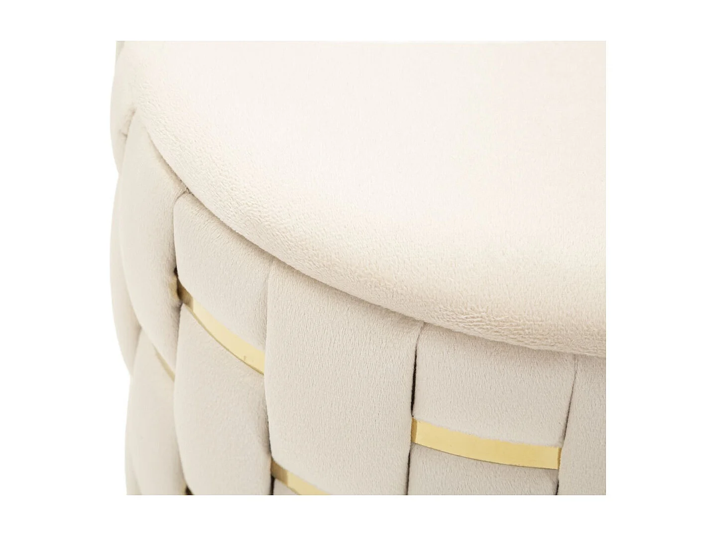Lot de 2 Poufs Alberto, Beige, 37x37x42 cm, Seven Design