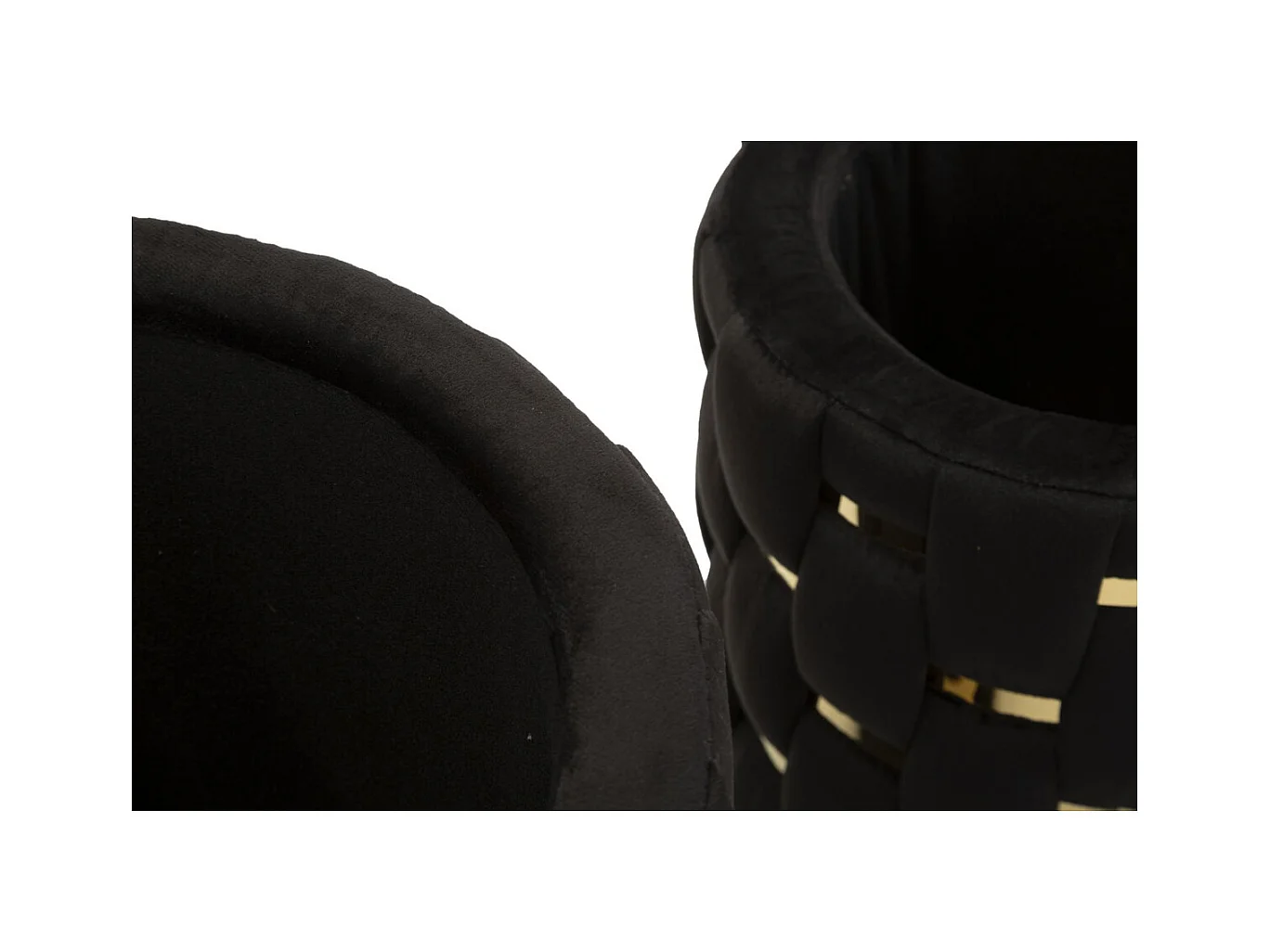 Conjunto de 2 Pufes MF872, Preto, 37x37x42 cm, Epikasa