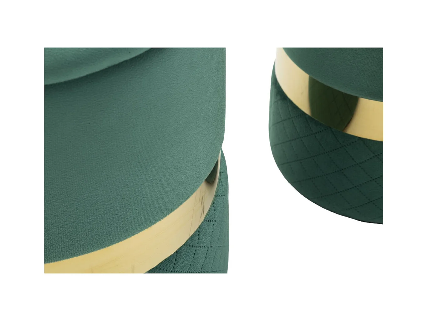 Set di 2 Pouf MF870, Verde, 37x37x42 cm, Epikasa