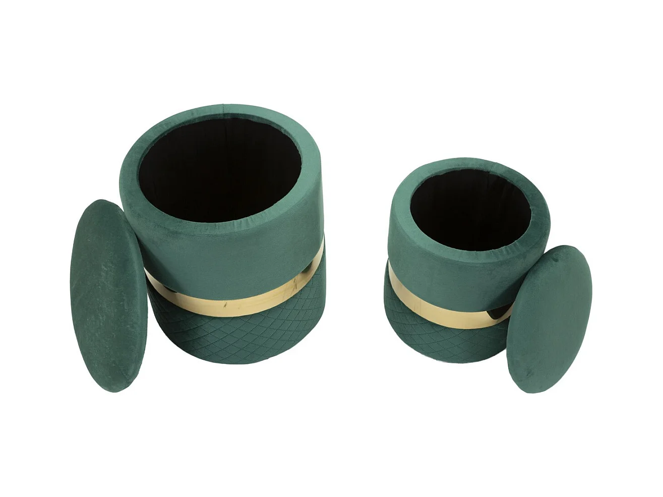 Set di 2 Pouf MF870, Verde, 37x37x42 cm, Epikasa