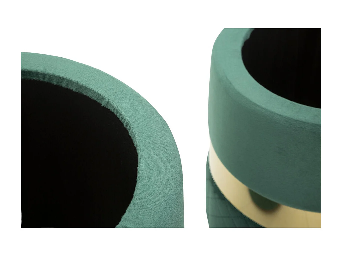 Zestaw 2 Pufami MF870, Zielony, 37x37x42 cm, Seven Design