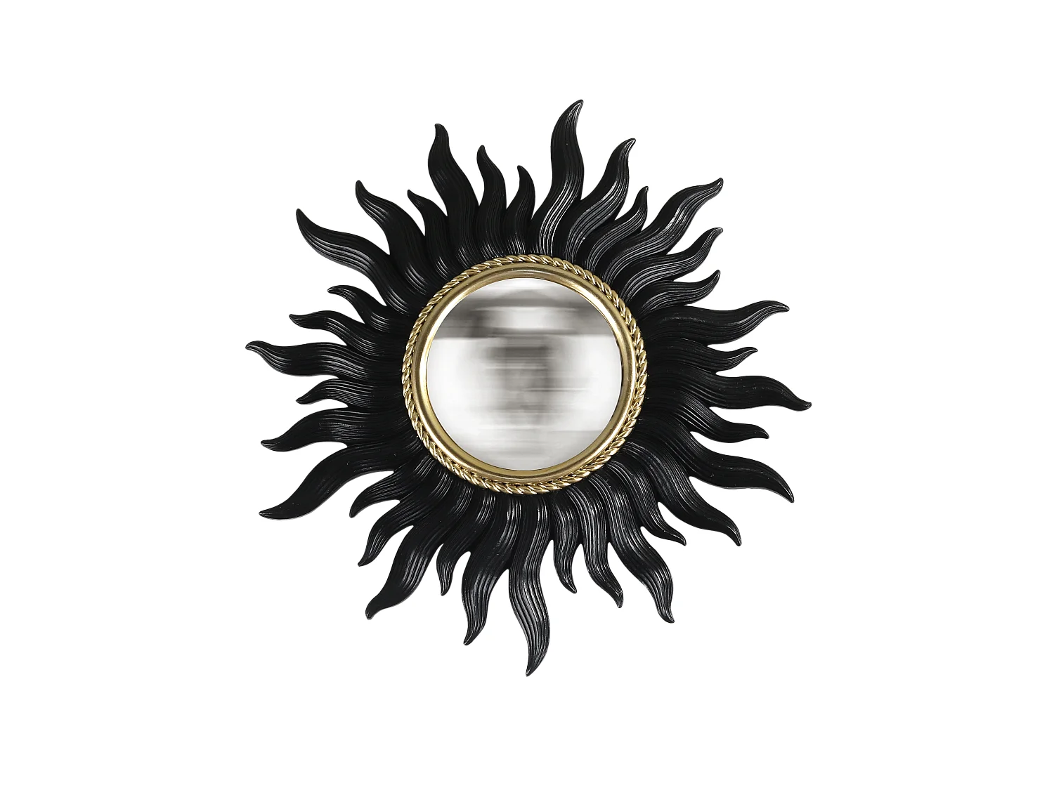 Miroir convexe soleil noir et doré 26cm
