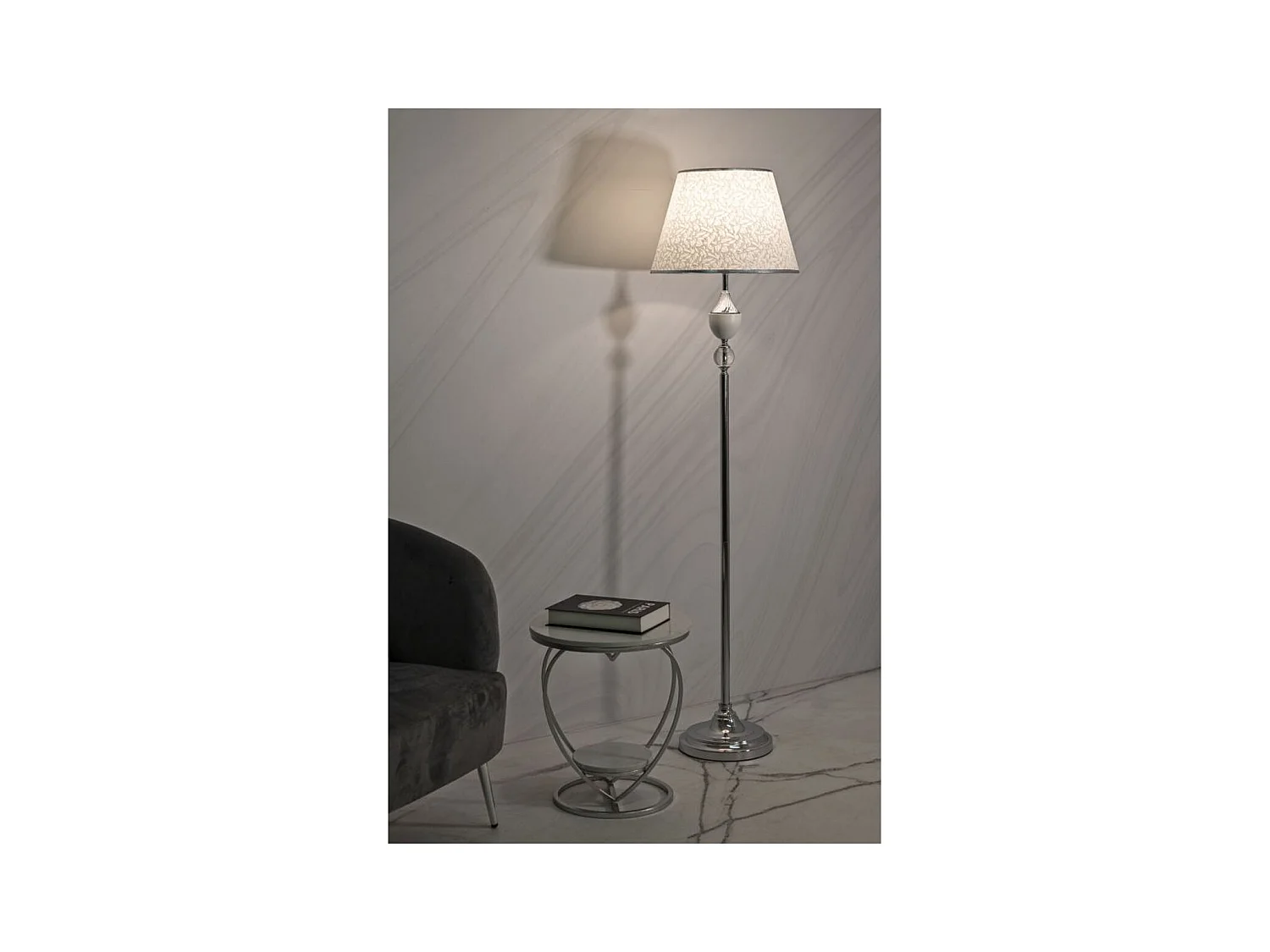 Staande Lamp MF906, Zilver, 40x40x158 cm, Epikasa
