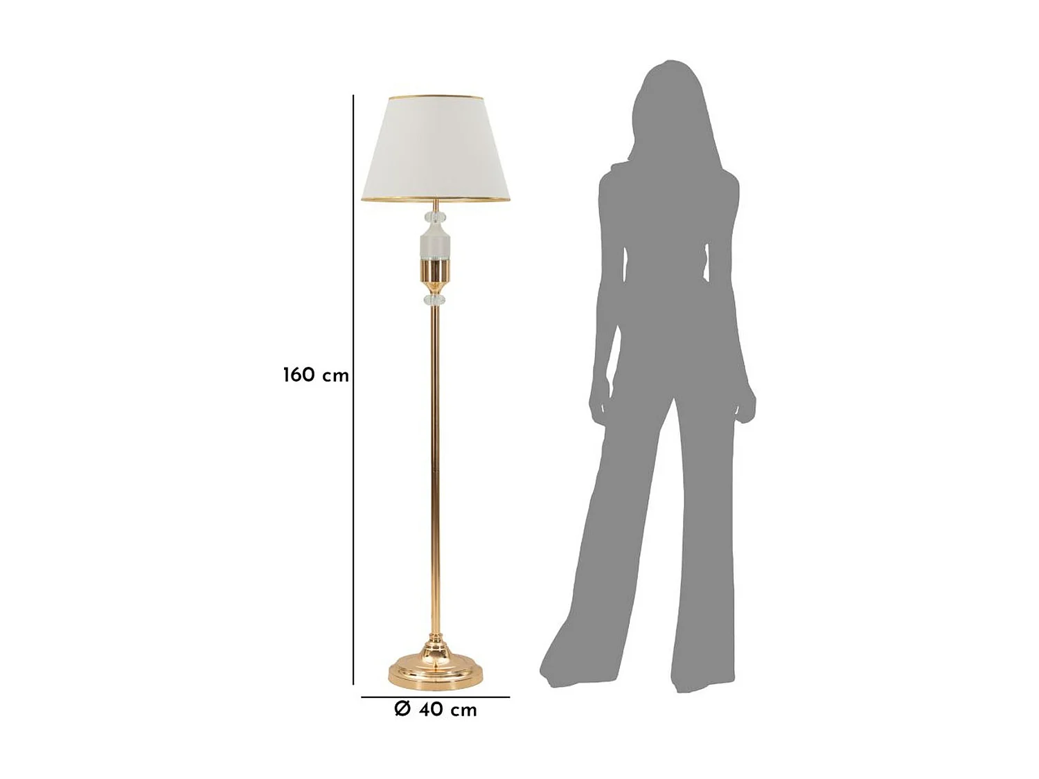 Lampa Podłogowa MF904, Biały, 40x40x160 cm, Epikasa