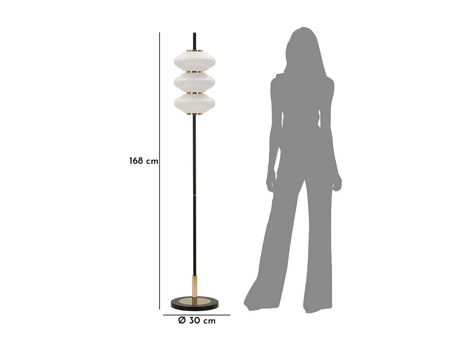 Lampa Podłogowa MF920, Biały, 30x30x168 cm, Seven Design