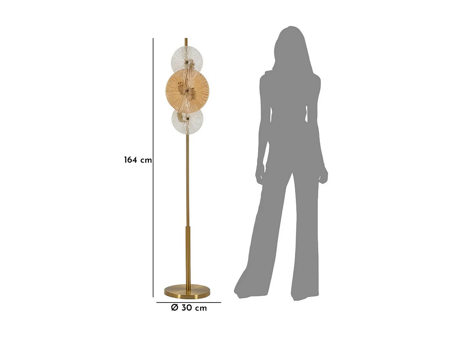 Lampa Podłogowa MF918, Brązowy, 30x30x164 cm, Seven Design