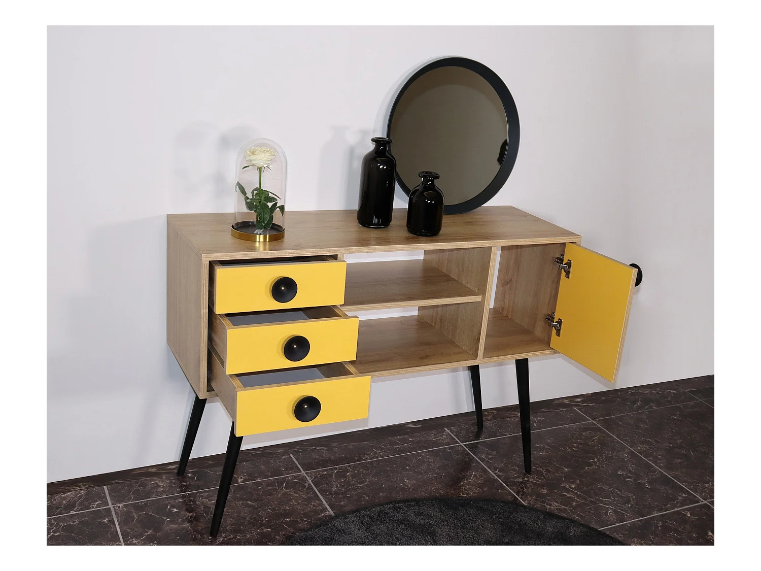 Consola HAVANA color roble Amarillo