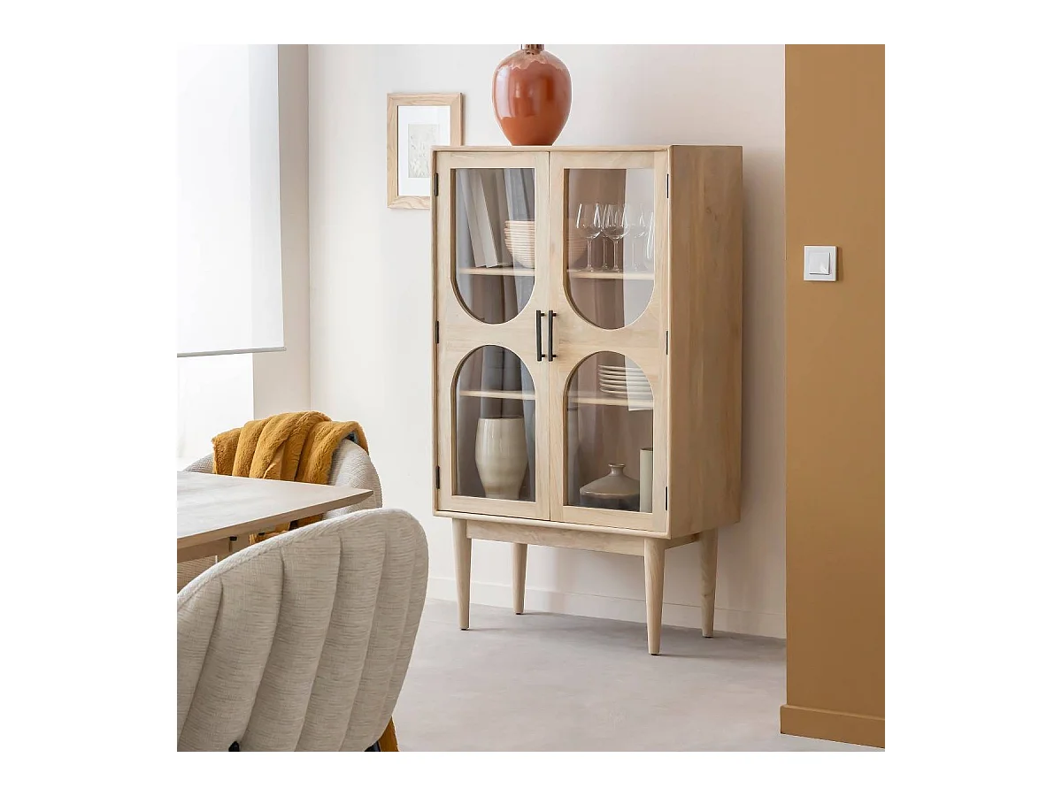 Vitrine 2 portes en bois de manguier Lydia