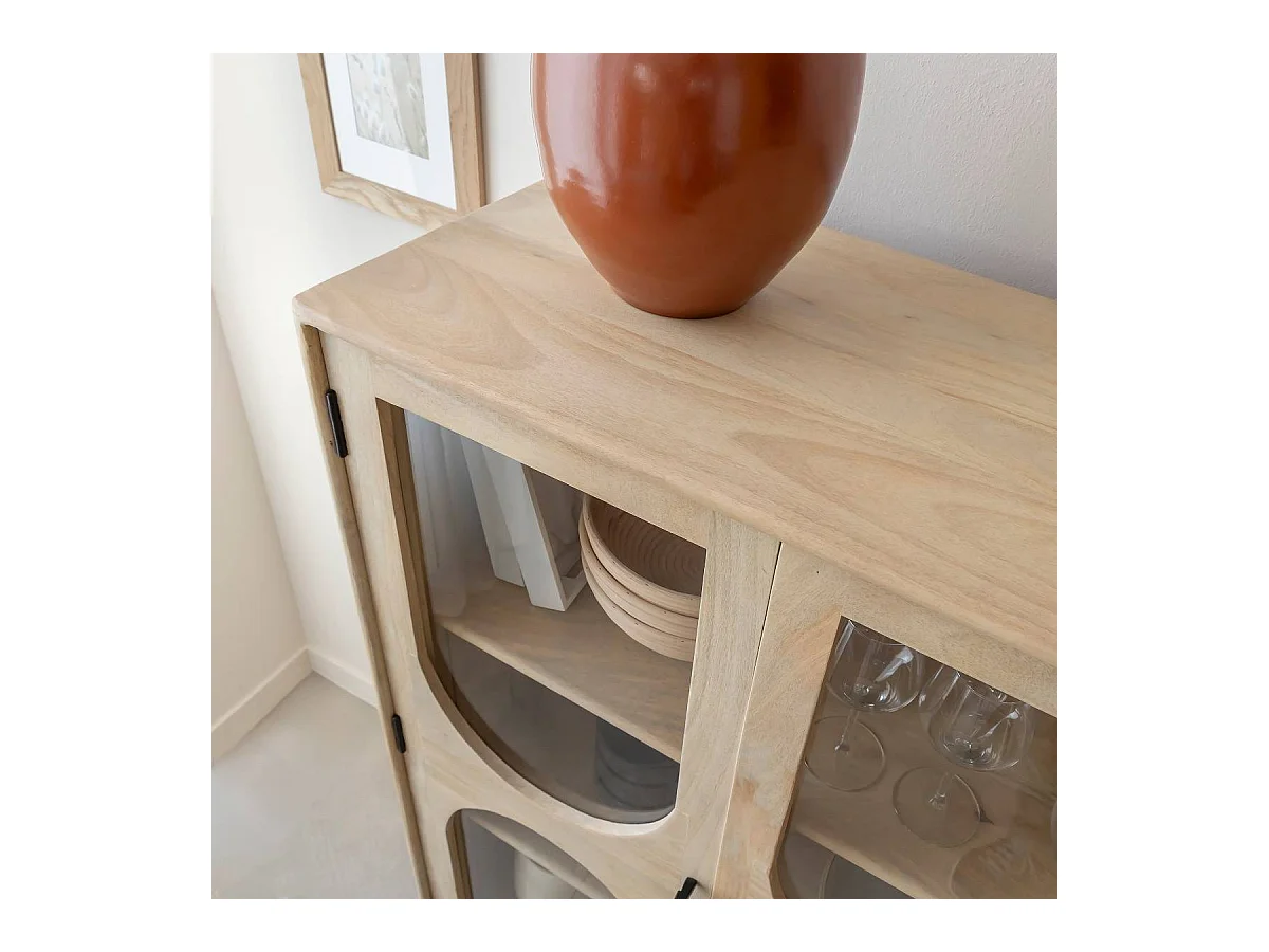 Vitrine 2 portes en bois de manguier Lydia