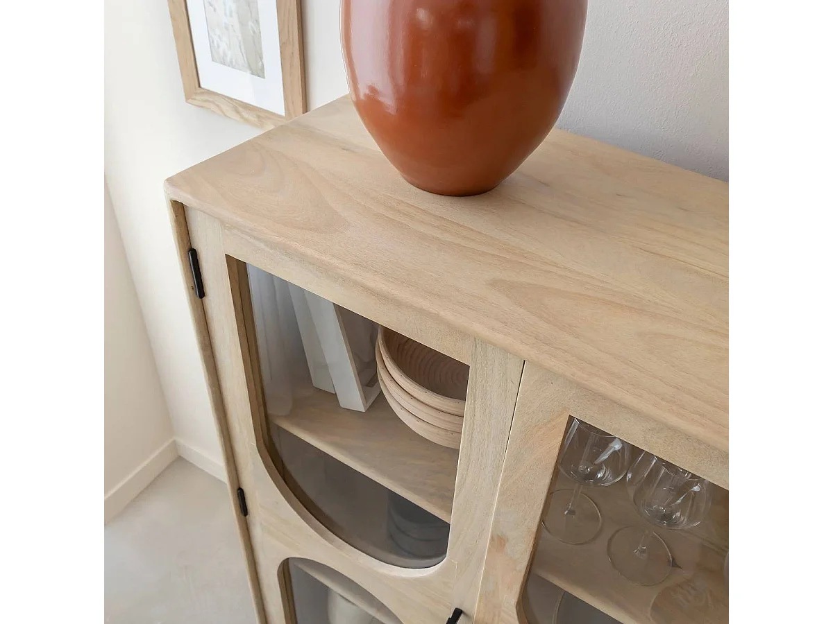 Vitrine 2 portes en bois de manguier Lydia