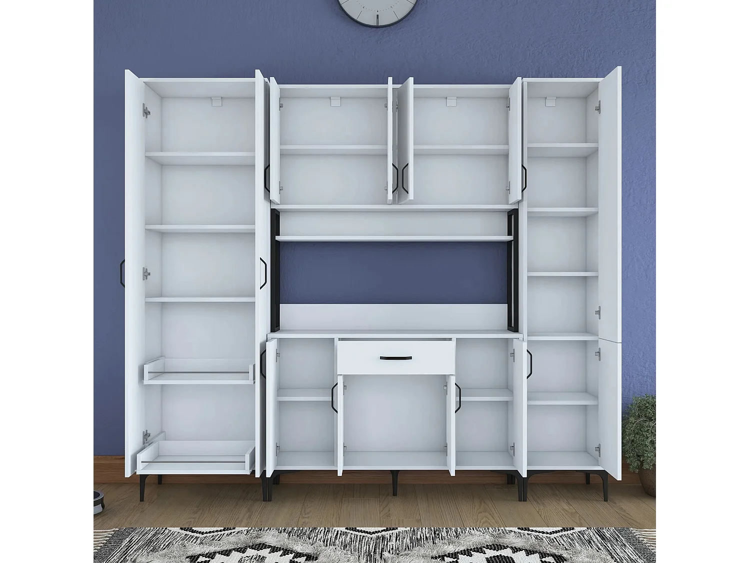 Gabinete multiusos JE132 3053 Blanco 220x198.6x40 cm