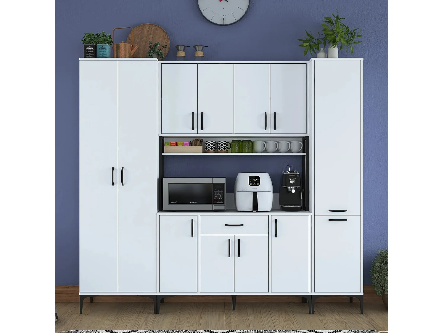 Armário Alto de Cozinha Stella Branco - Estilo Moderno e Funcionalidade Superior