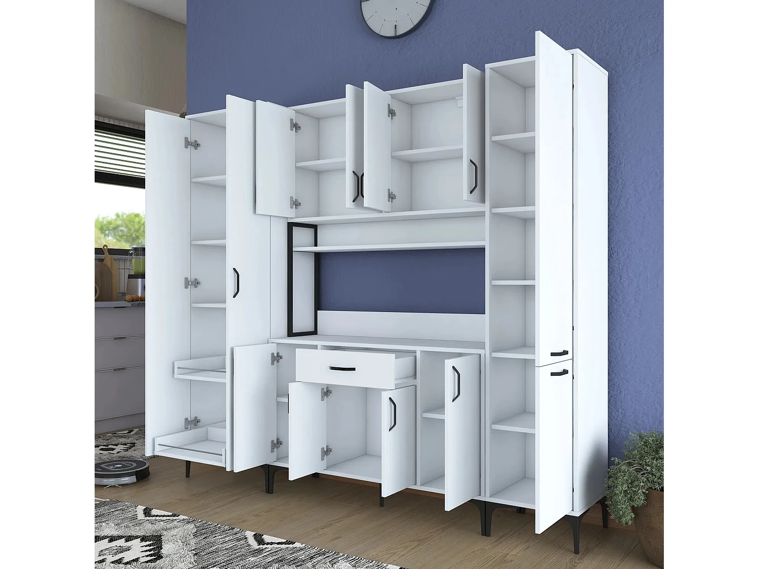 Armário Alto de Cozinha Stella Branco - Estilo Moderno e Funcionalidade Superior