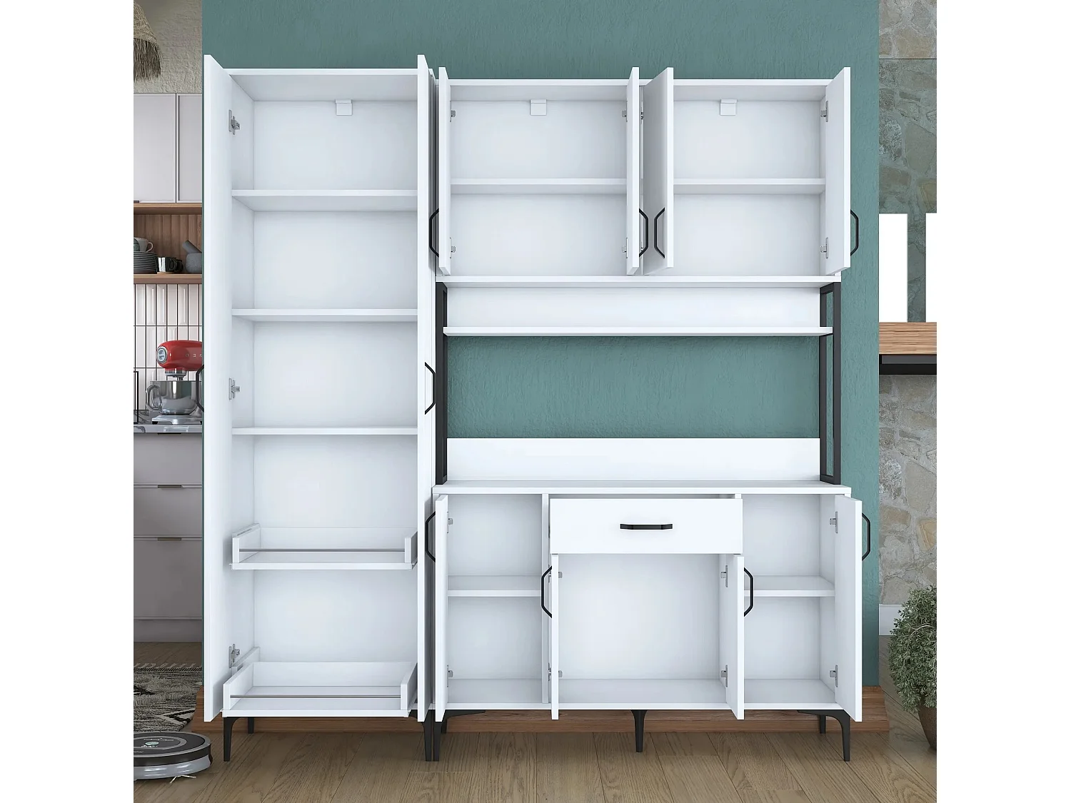 Armário Alto de Cozinha Stella Branco - Móvel Moderno e Funcional