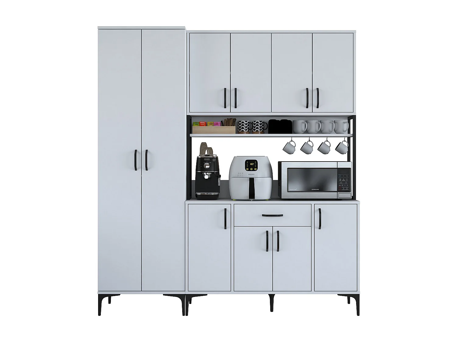 Armário Alto de Cozinha Stella Branco - Móvel Moderno e Funcional