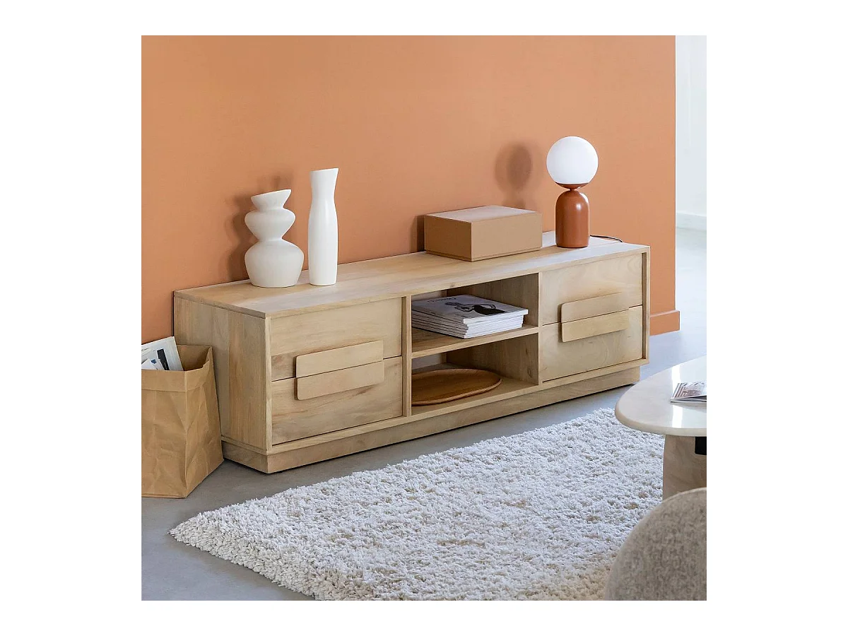Meuble TV en bois de manguier Lioris