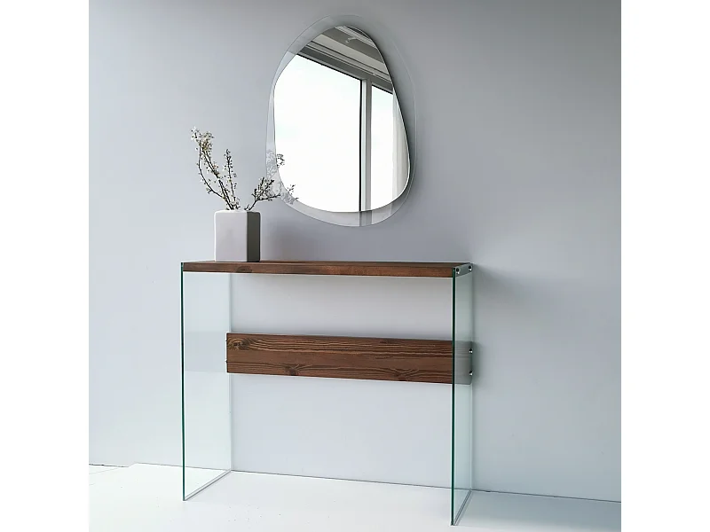 Consola Niagara cristal color madera color color nogal