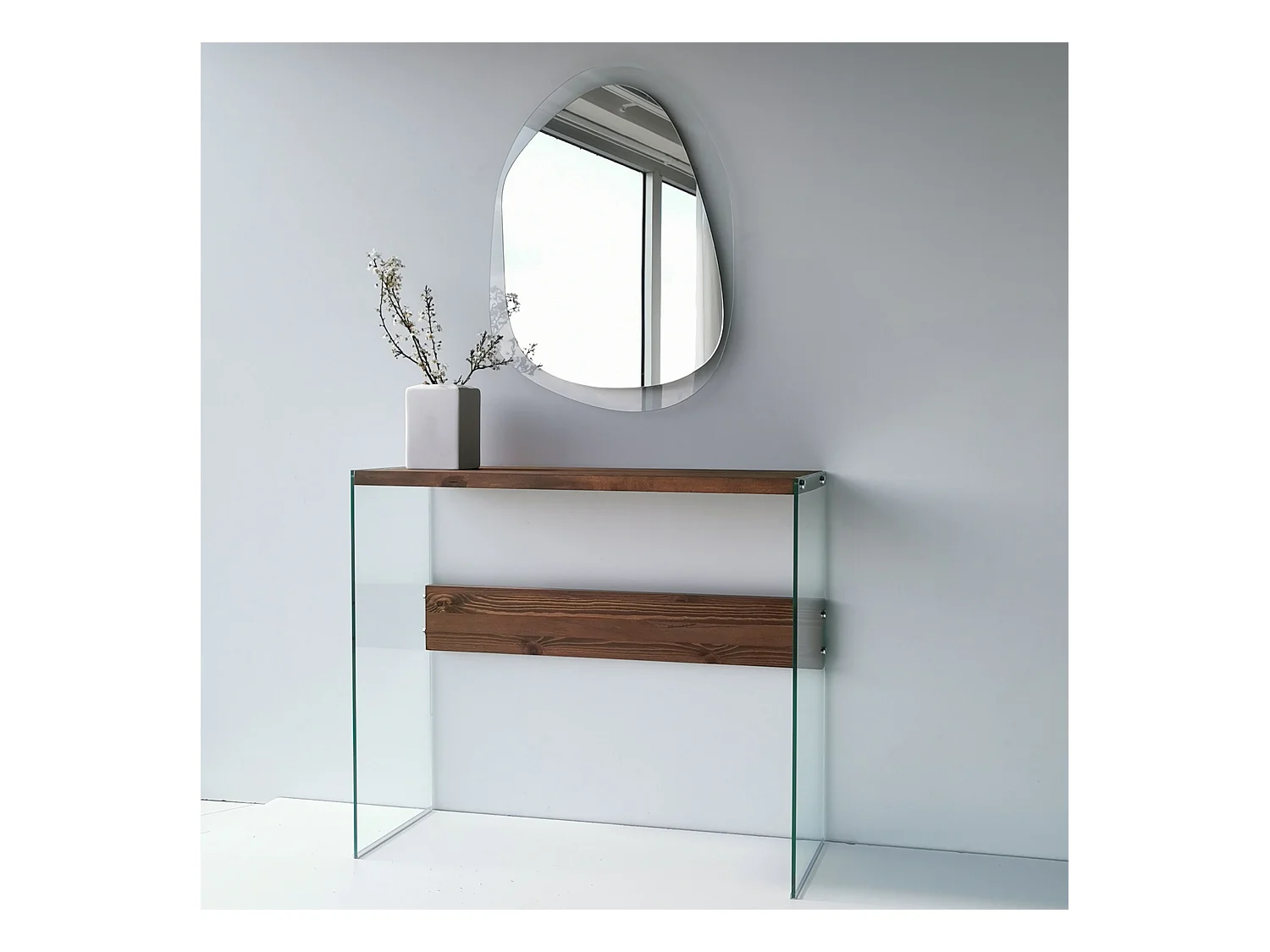 Consola Niagara cristal color madera color color nogal