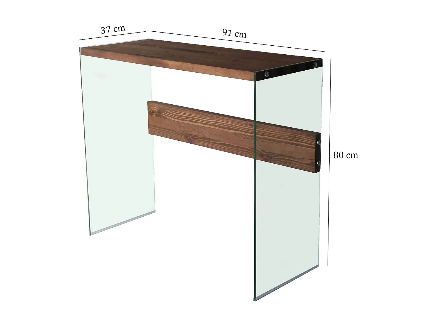 Consola Niagara cristal color madera color color nogal