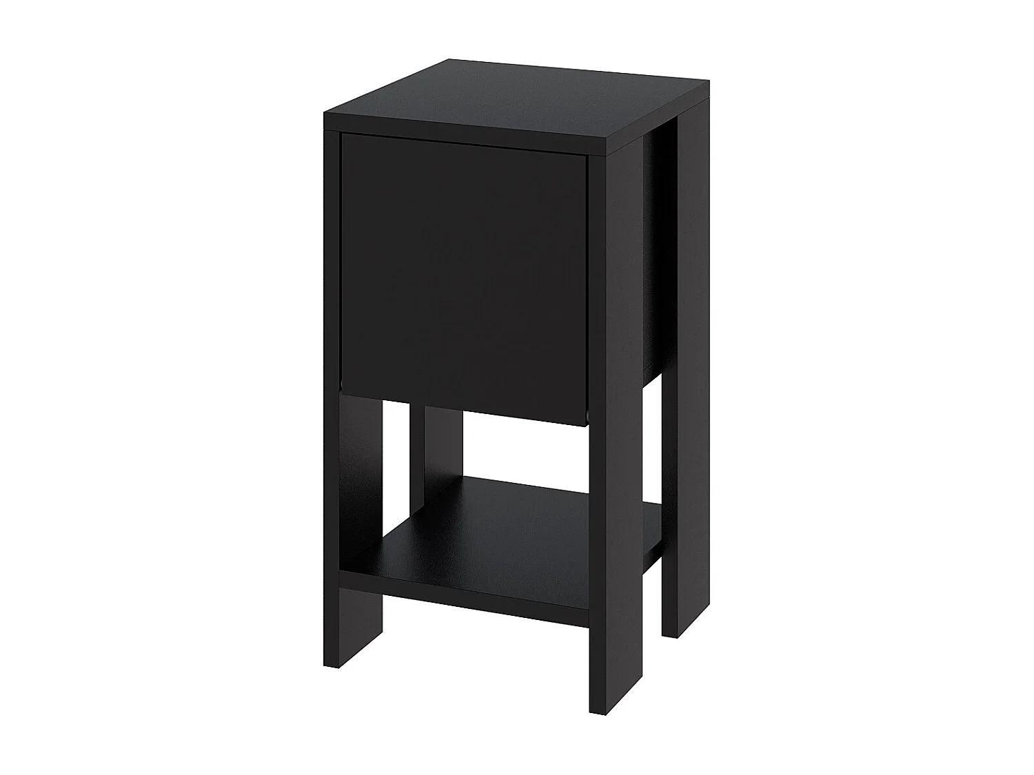 Decortie Ema Table de chevet moderne avec rangement Armoire à portes coulissantes Noir 30cm de largeur