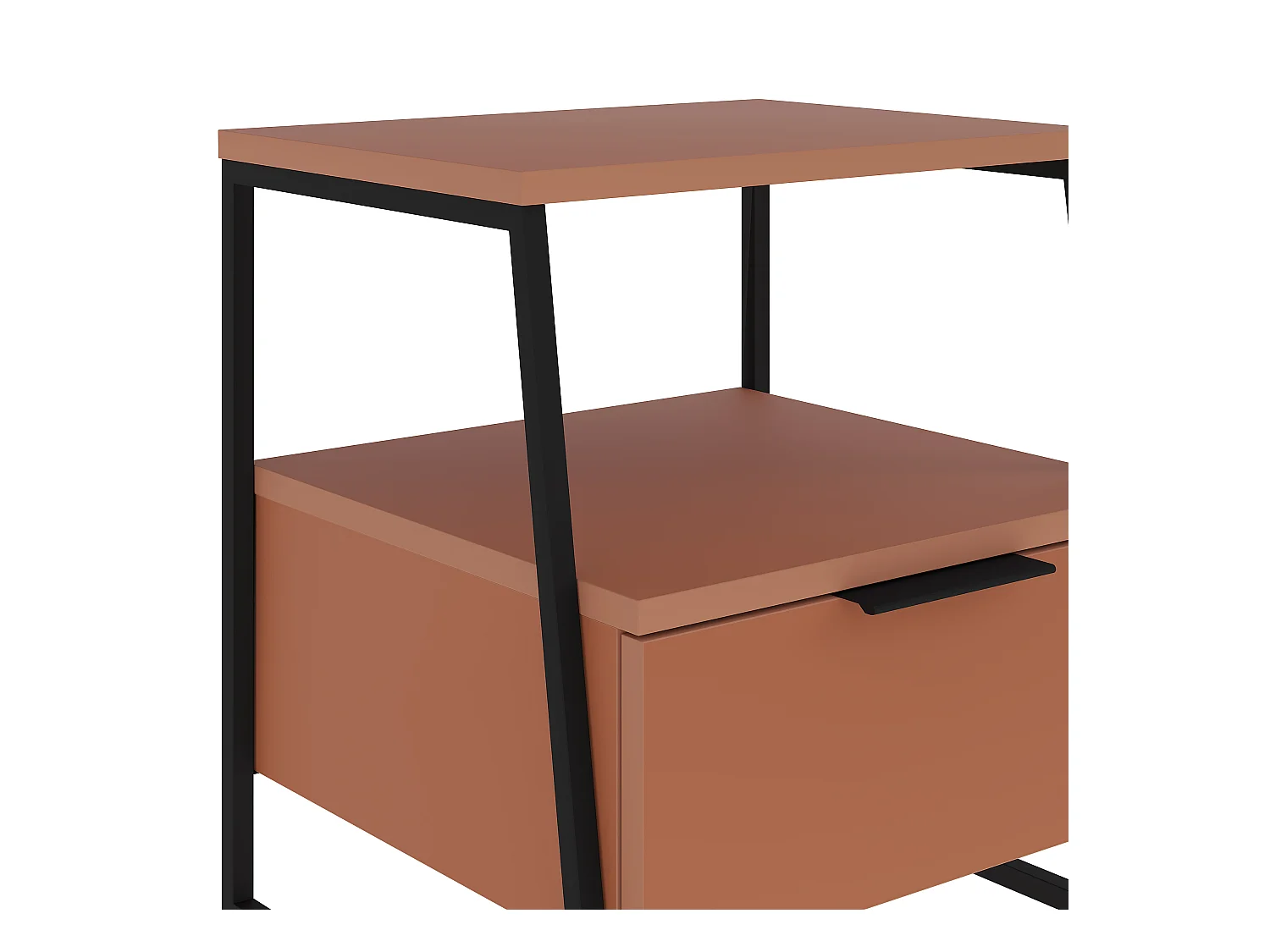 Decortie Pal Table de chevet moderne avec tiroir Cannelle Largeur 45cm Meubles de chambre à coucher