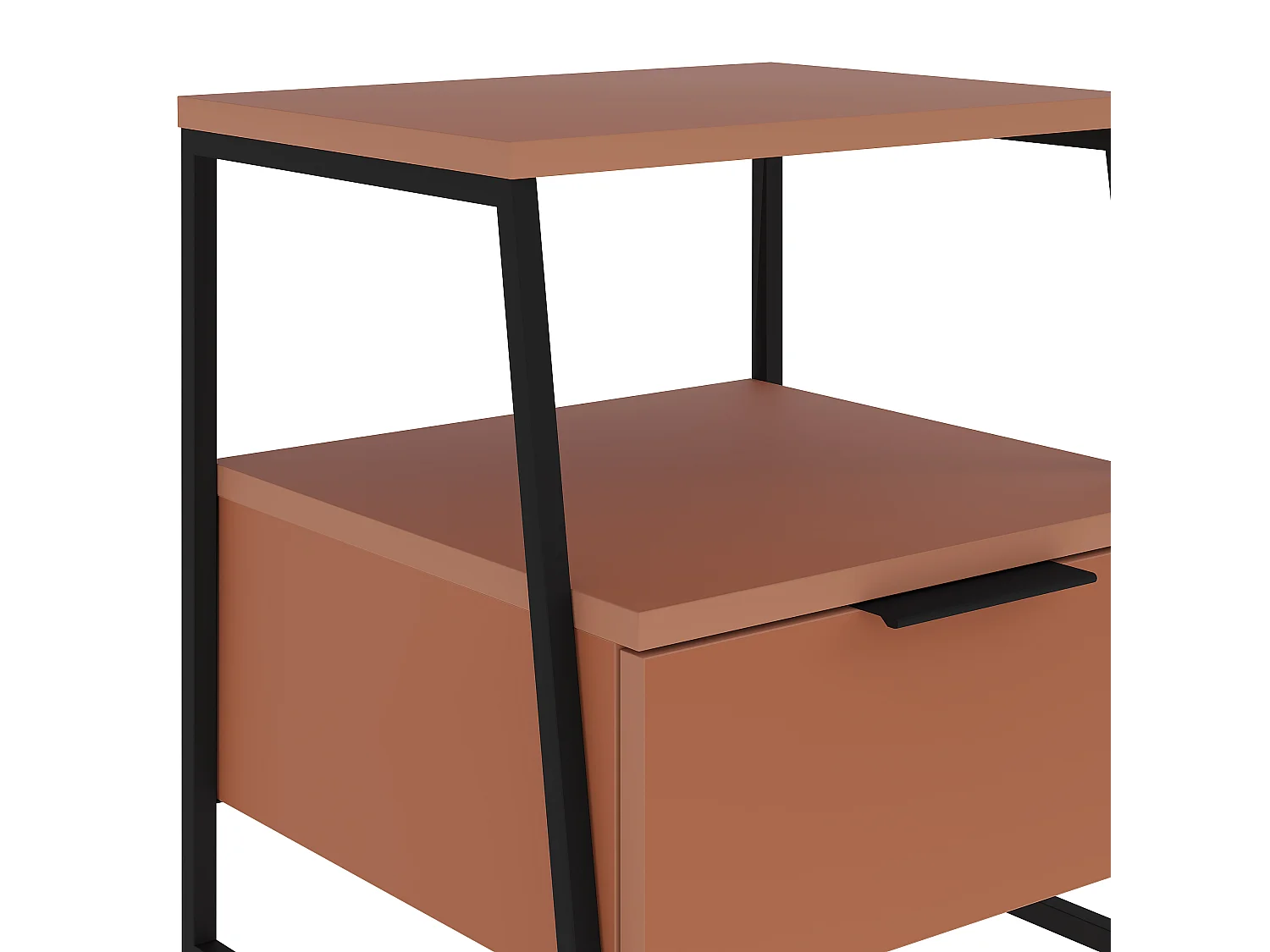 Decortie Pal Table de chevet moderne avec tiroir Cannelle Largeur 45cm Meubles de chambre à coucher