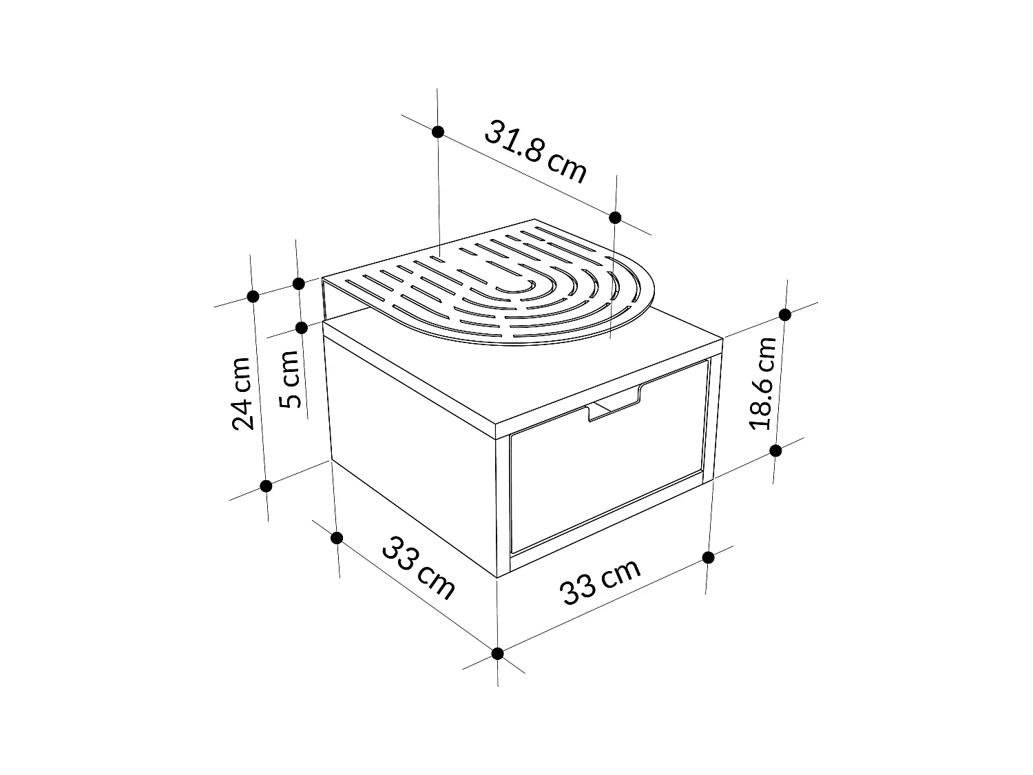 Decortie Modern Oslo White Nightstand with Drawer Engineered Wood with Metal Shelf Bedside Table
