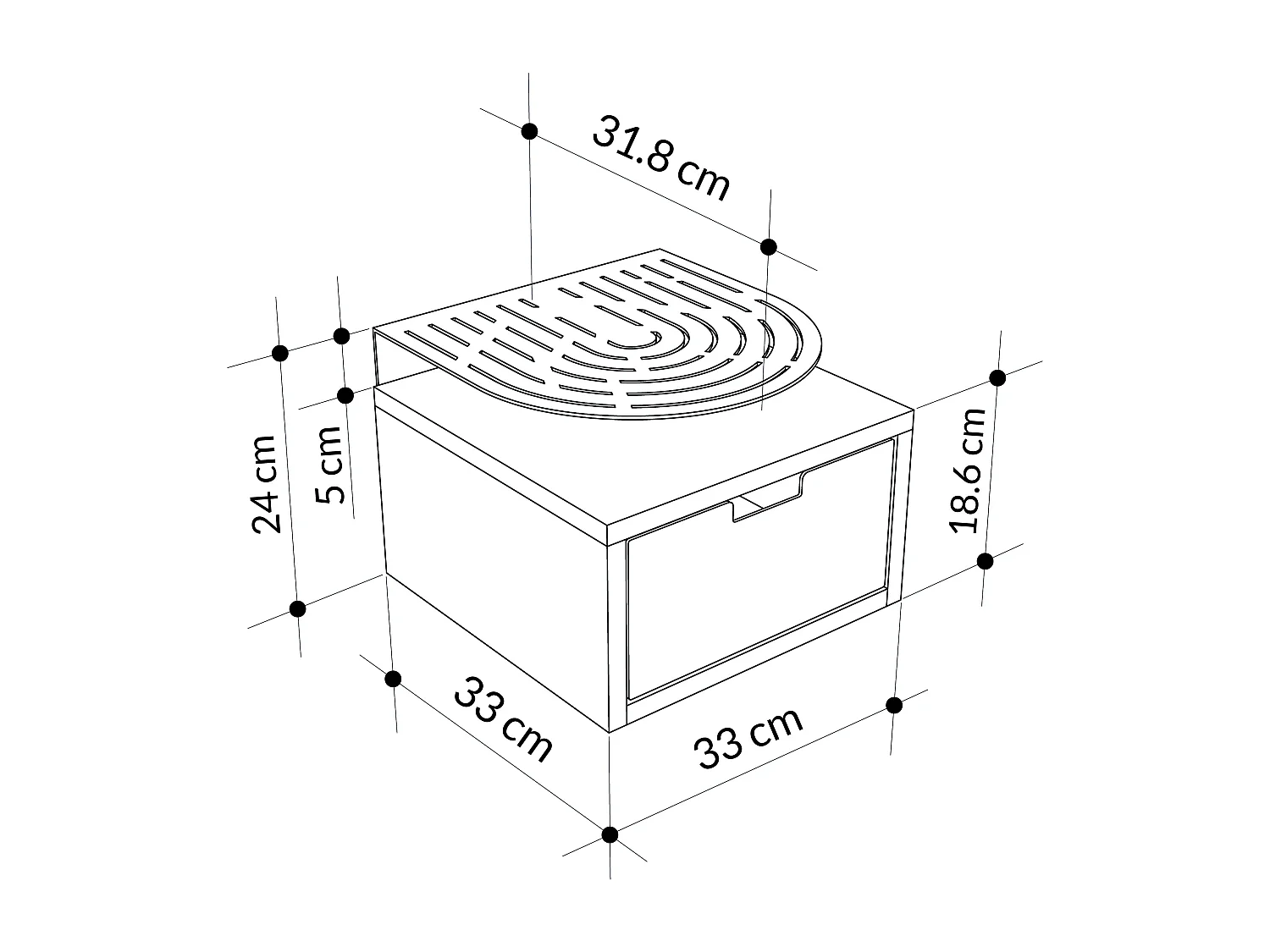 Decortie Modern Oslo White Nightstand with Drawer Engineered Wood with Metal Shelf Bedside Table