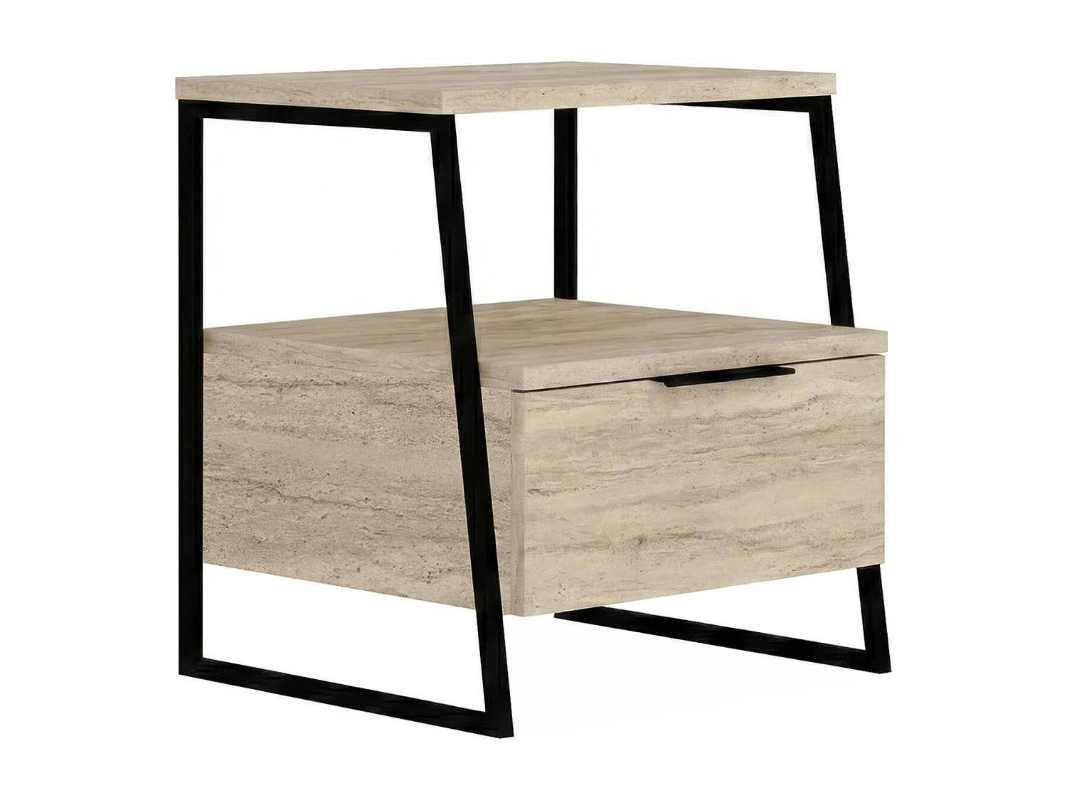 Decortie Pal Table de nuit moderne polyvalente Travertin