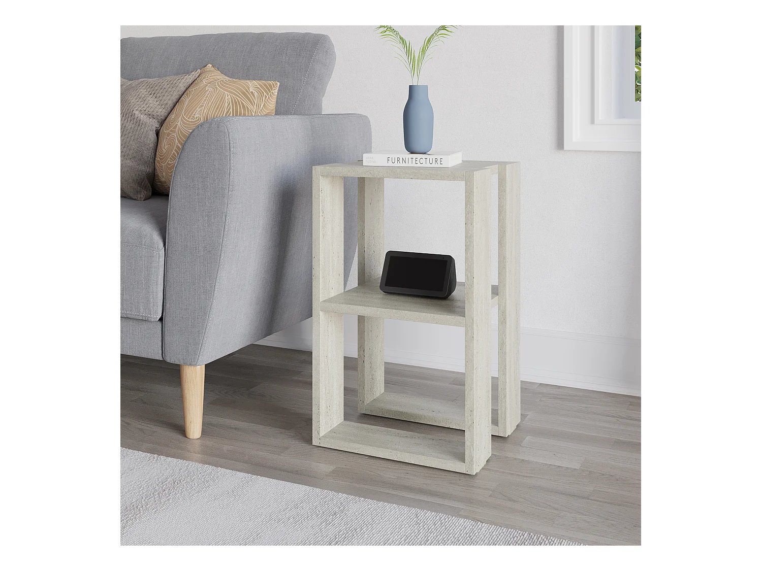 Decortie Lonie Table de chevet moderne Travertin 34cm Largeur Mobilier de chambre à coucher