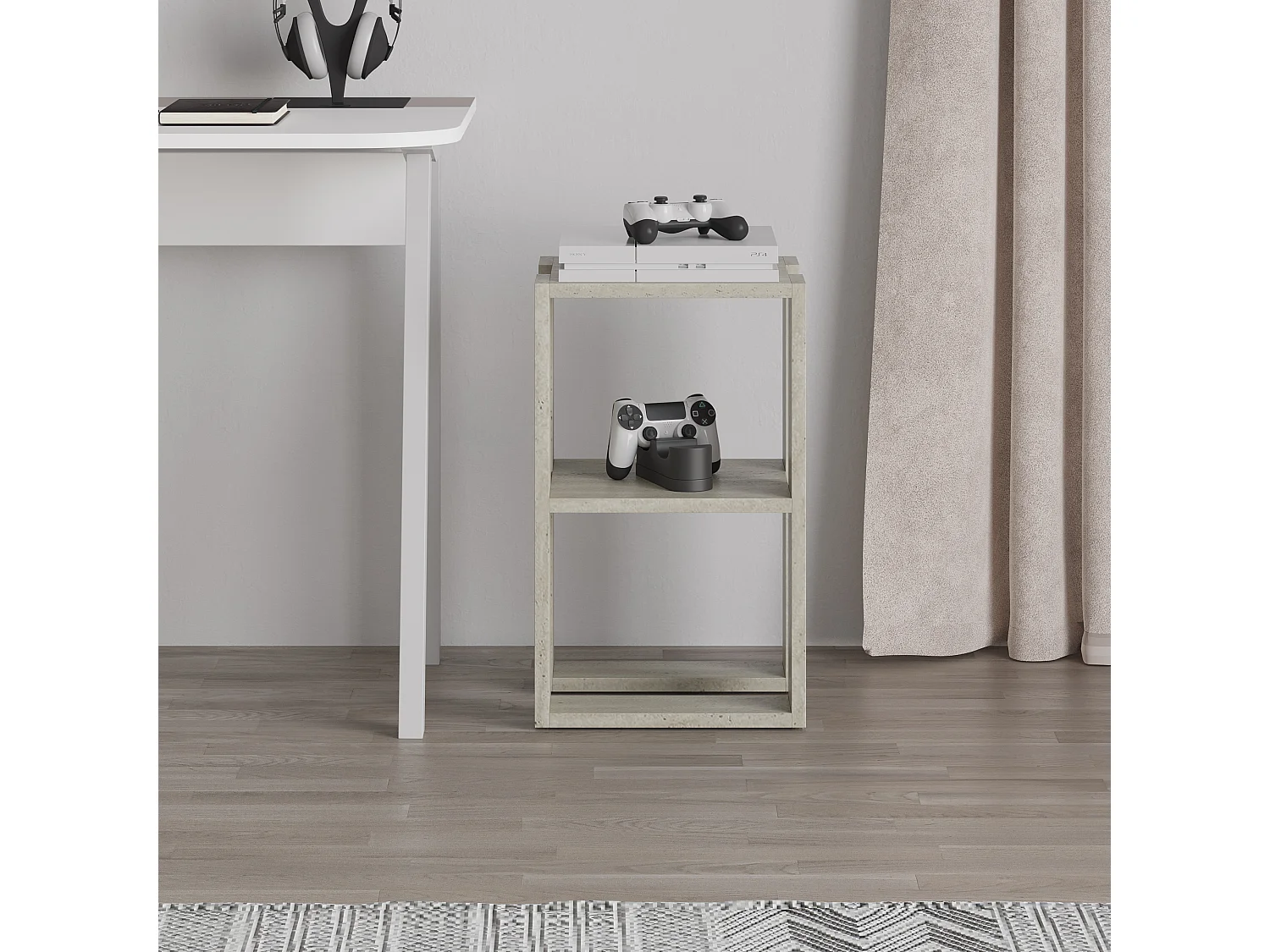 Decortie Lonie Table de chevet moderne Travertin 34cm Largeur Mobilier de chambre à coucher