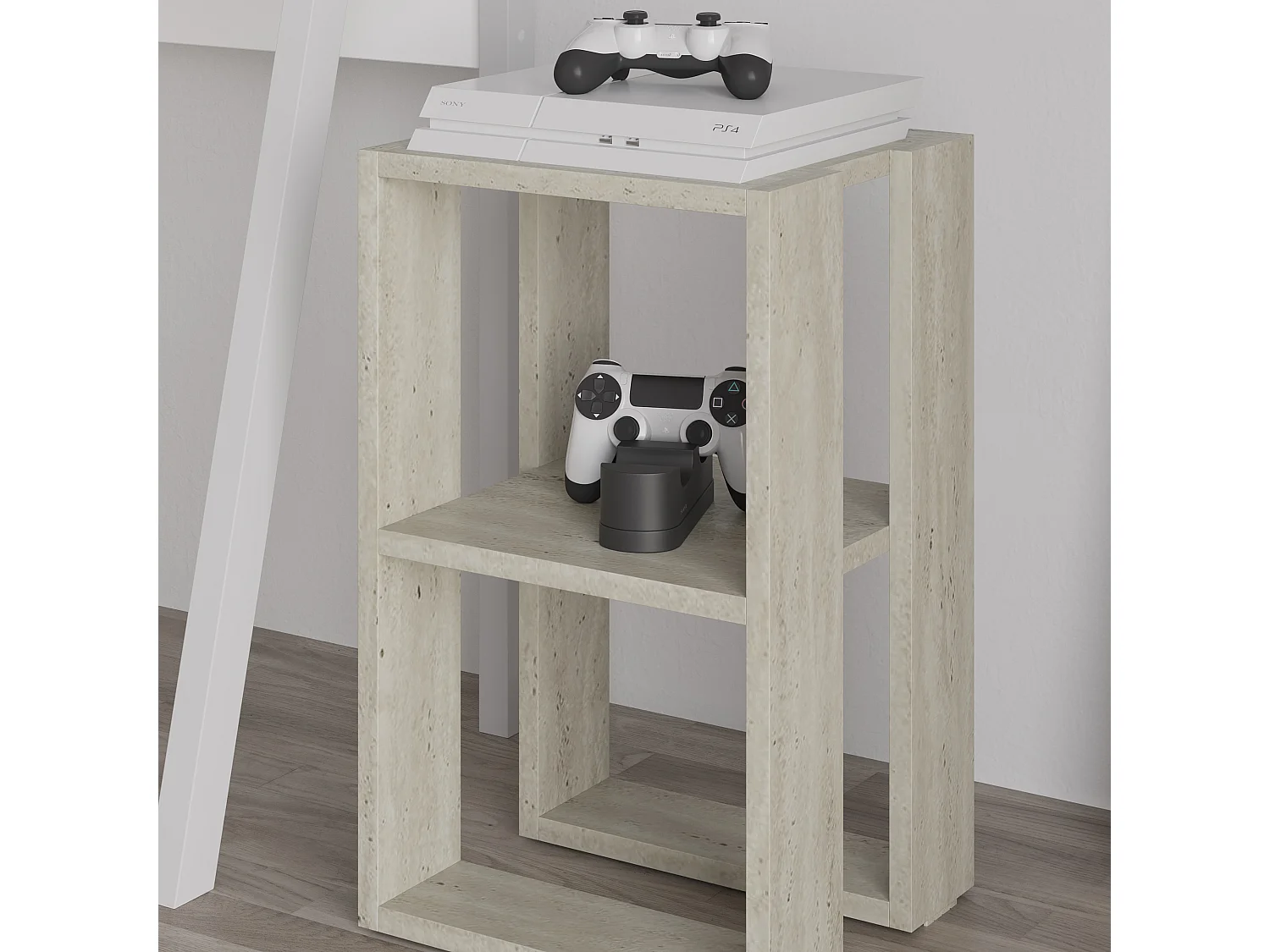 Decortie Lonie Table de chevet moderne Travertin 34cm Largeur Mobilier de chambre à coucher