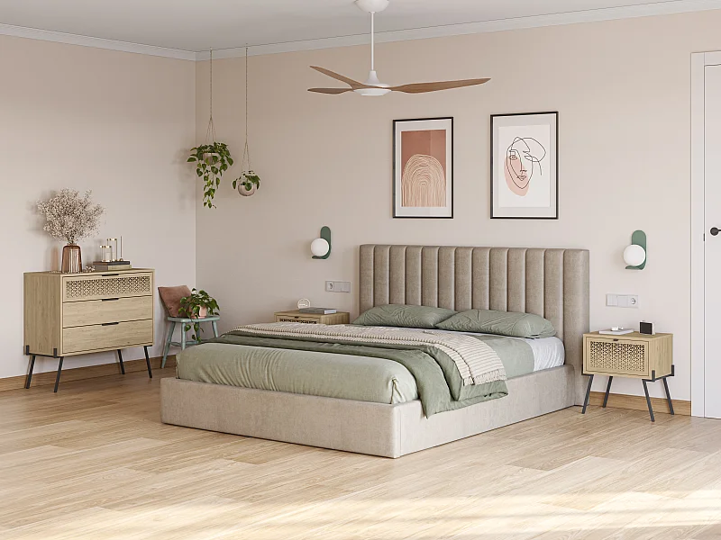 Decortie Table de chevet moderne naïve à rabat découpé au laser avec poignée et pieds en métal minimaliste Meuble de rangement Table de nuit 48.2(L)cm