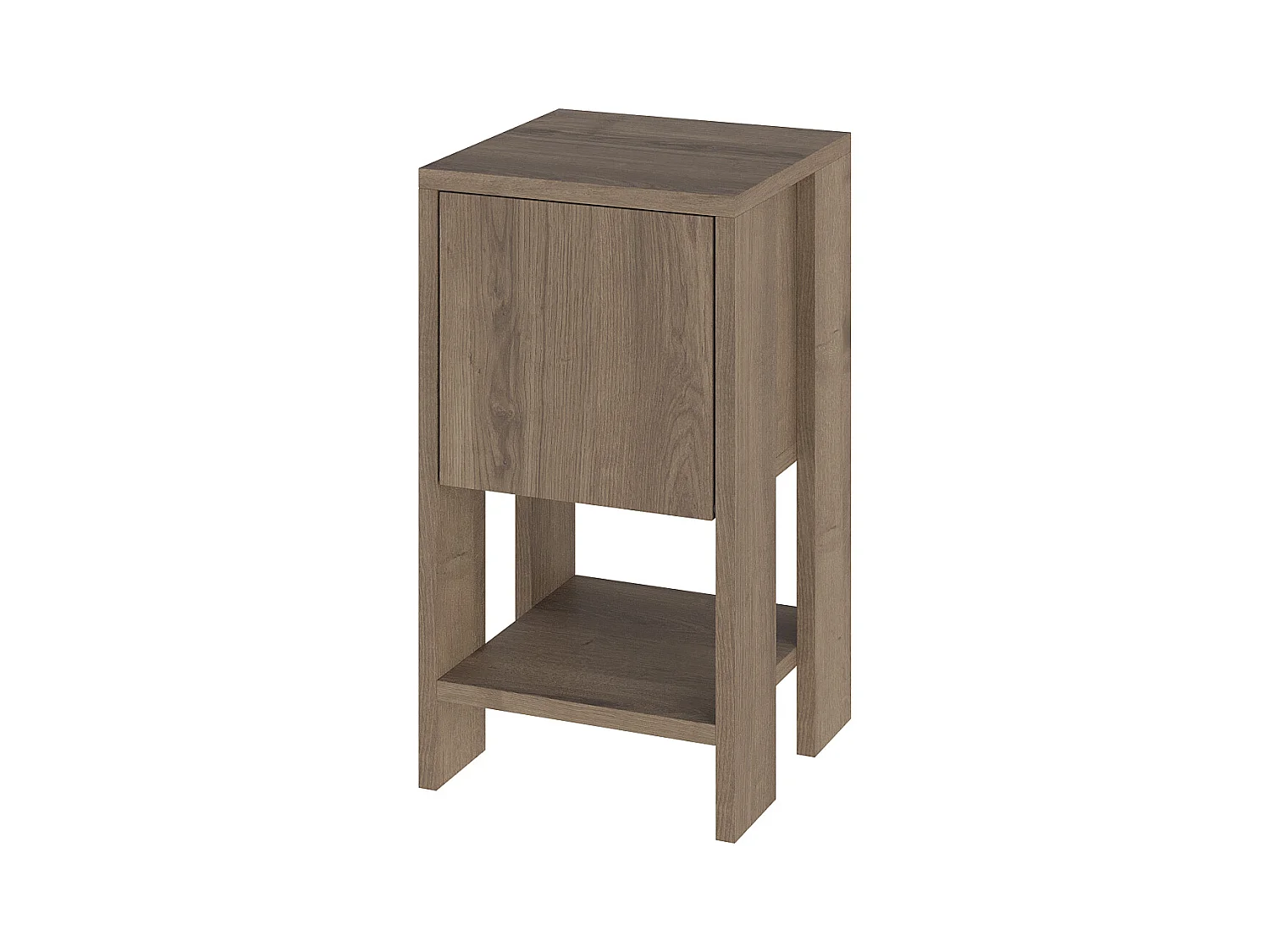 Decortie Ema Table de chevet moderne avec rangement Armoire à portes abattantes Effet chêne foncé Largeur 30cm
