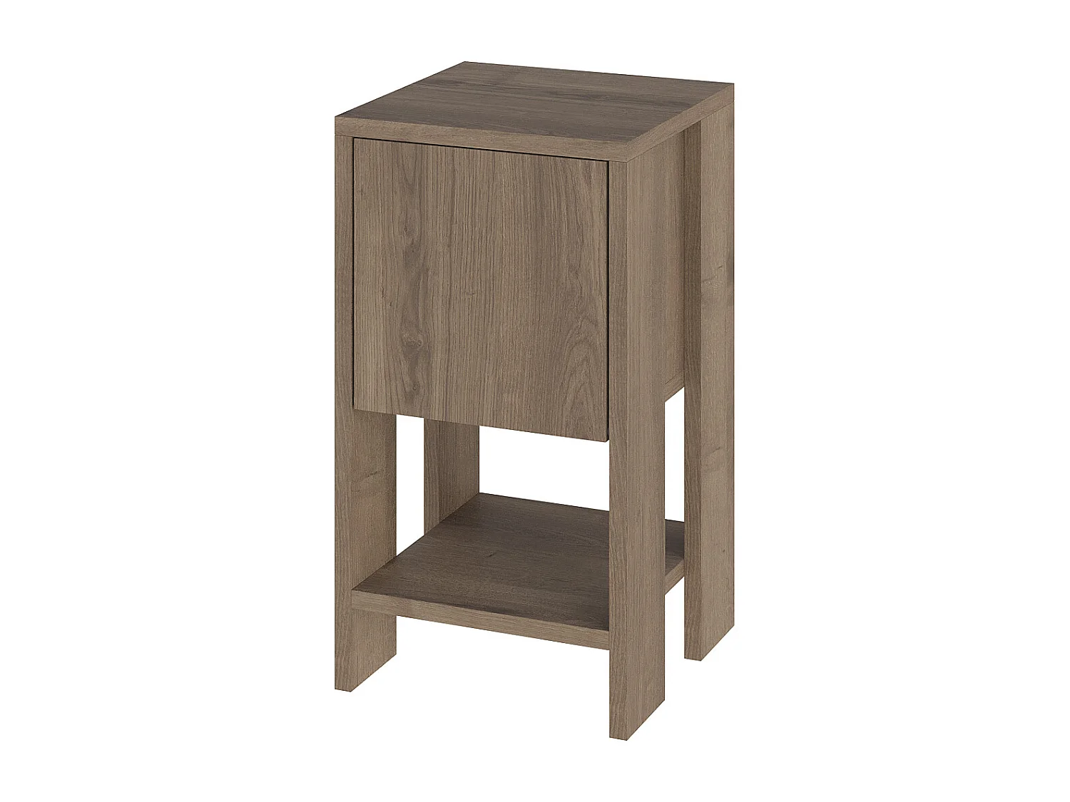 Decortie Ema Table de chevet moderne avec rangement Armoire à portes abattantes Effet chêne foncé Largeur 30cm