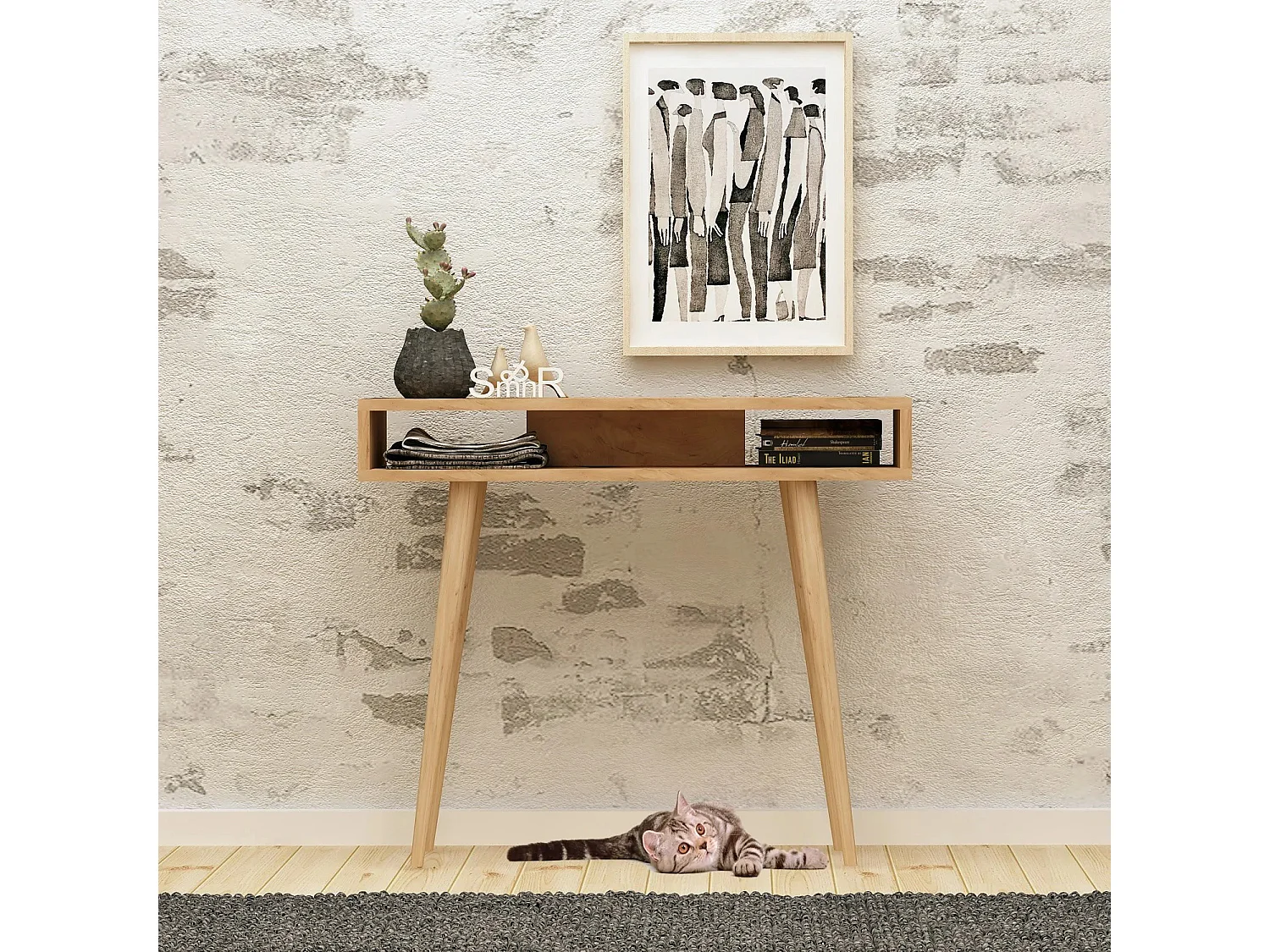 Consola Ottoke color roble Blanco