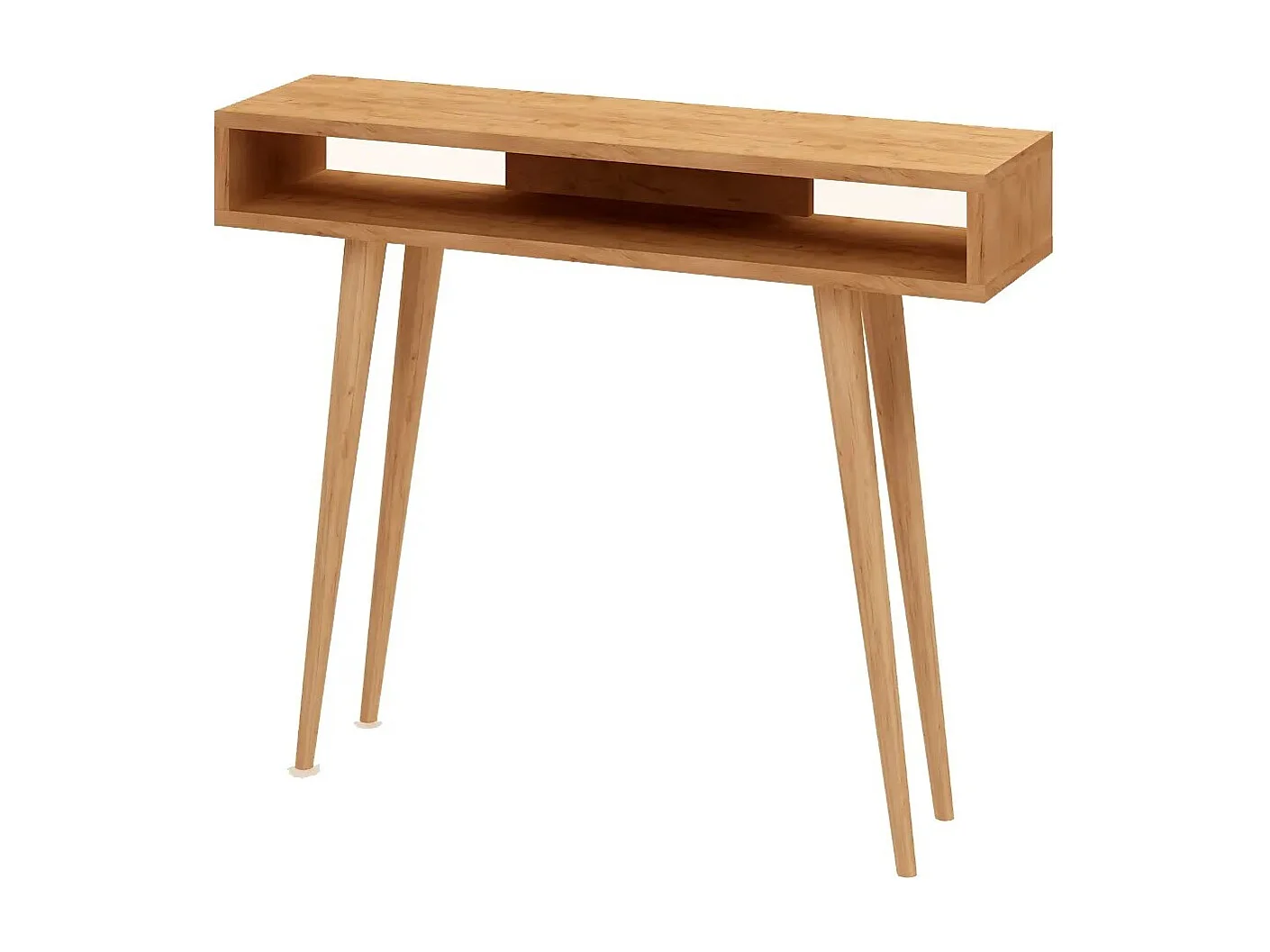 Aparador de 2 andares – 100 cm – Carvalho e branco – Melamina