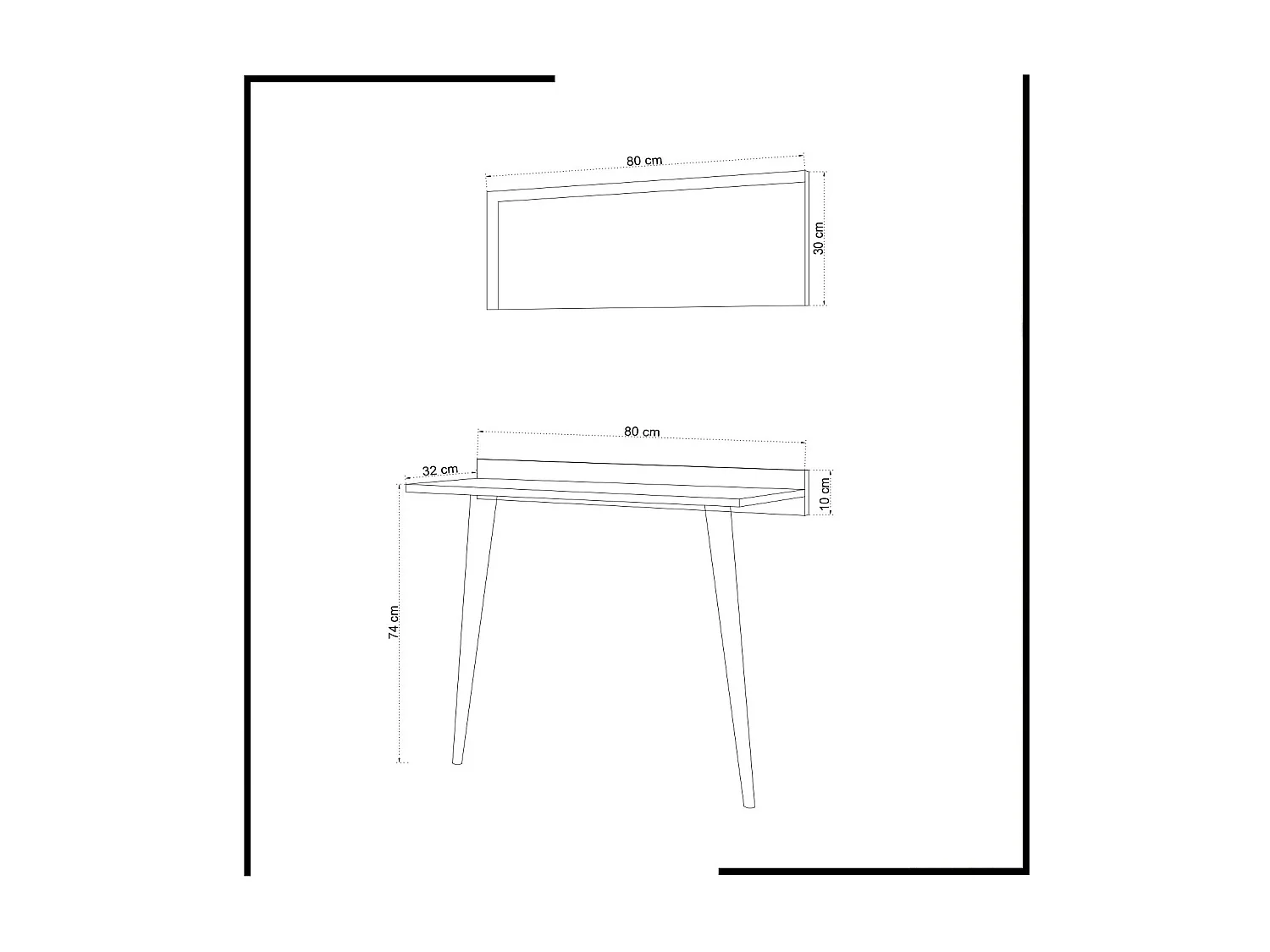 Console avec miroir style scandinave Osebo Bois Blanc et Chêne clair
