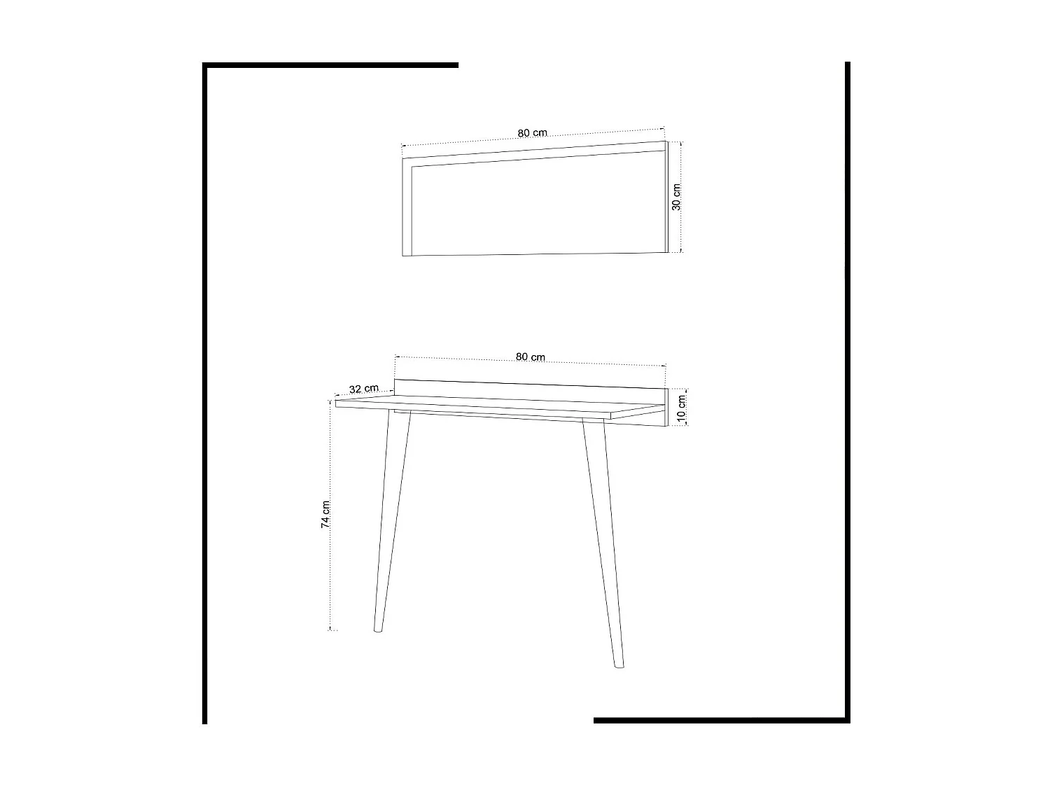Console avec miroir style scandinave Osebo Bois Blanc et Chêne clair