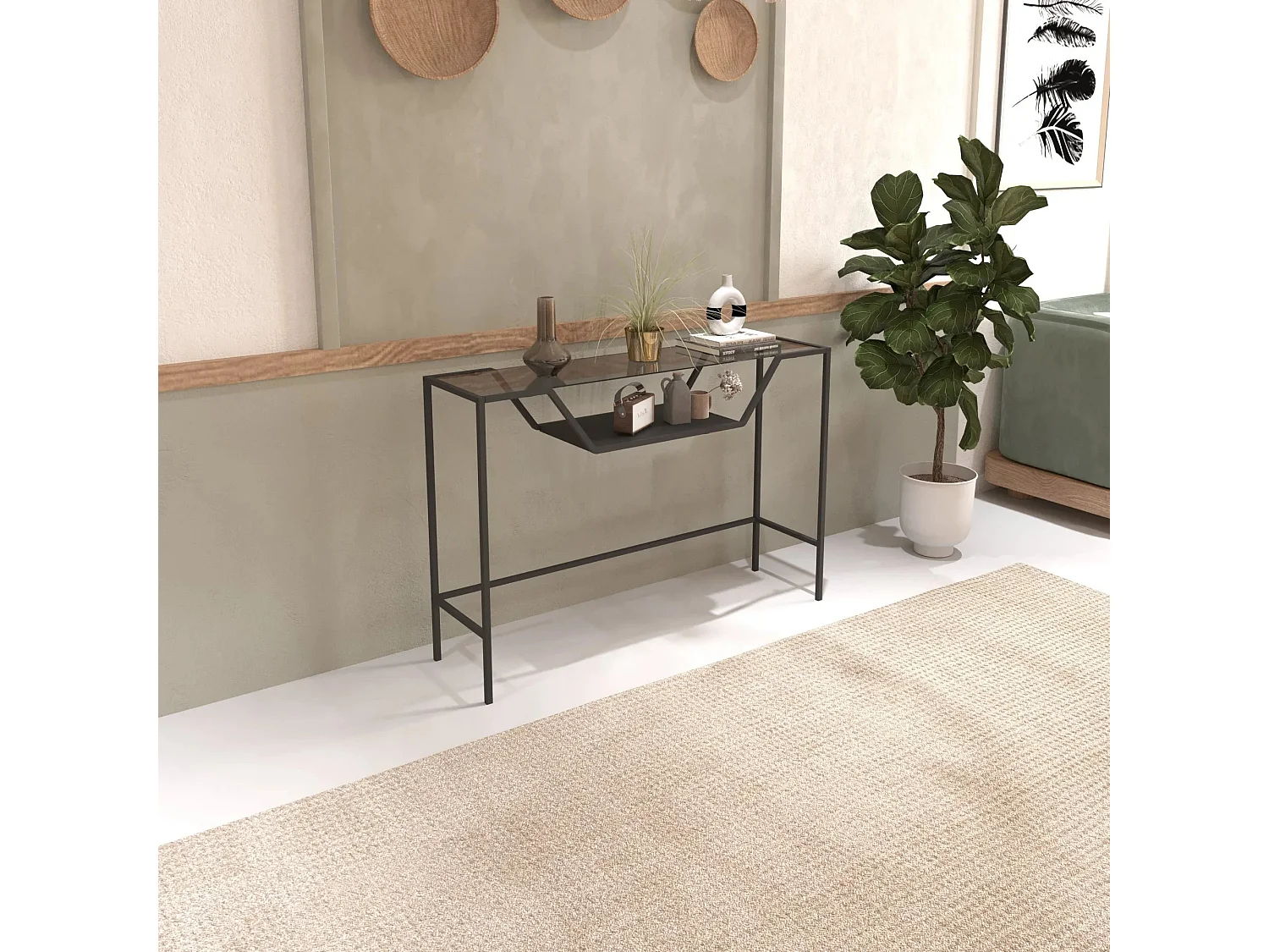 Consola Lala Vidrio ahumado Negro