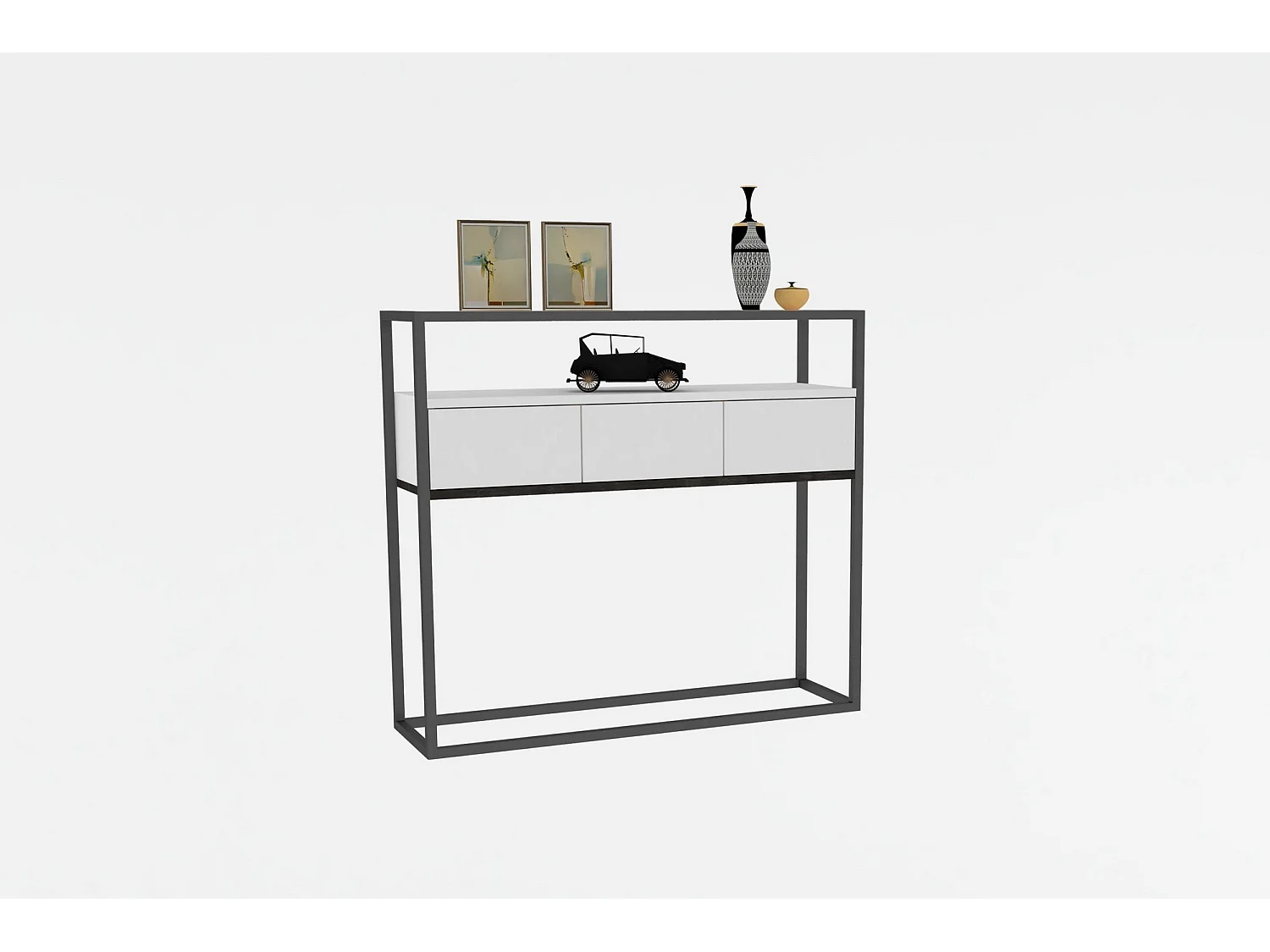 Aparador – 100 cm x 90 cm x 29 cm – Branco – Aglomerado revestido em melamina